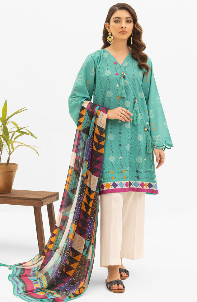 NRDS-22-009/U GREEN LAWN  UNSTITCHED SHIRT DUPATTA