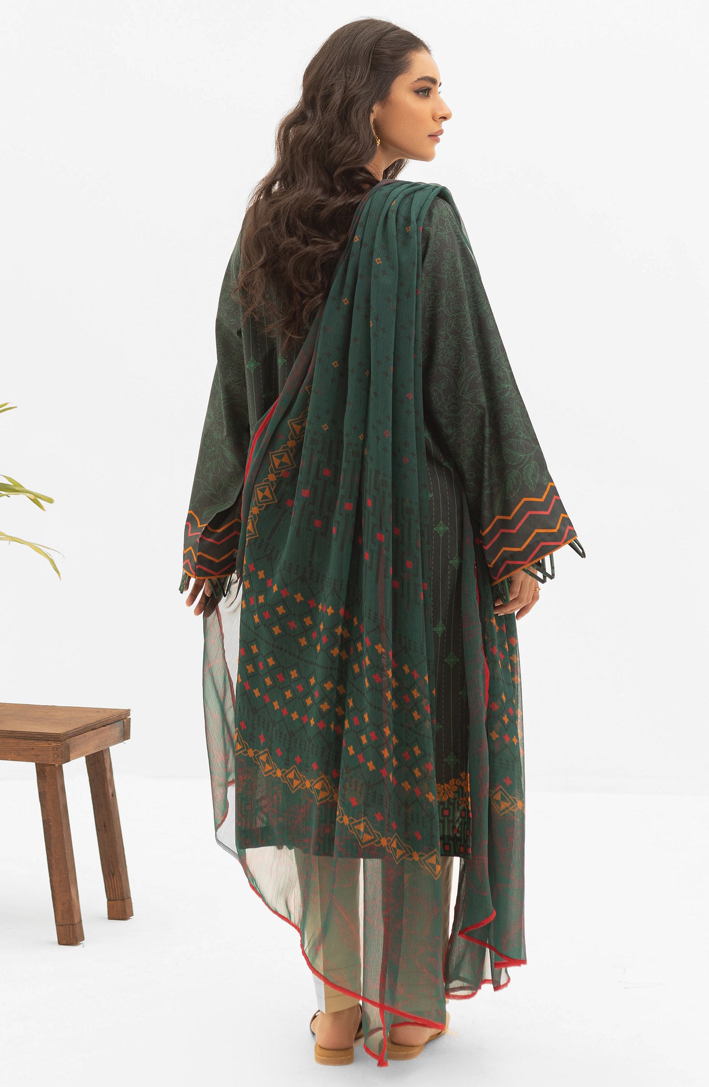 NRDS-21-097/U GREEN LAWN  UNSTITCHED SHIRT DUPATTA