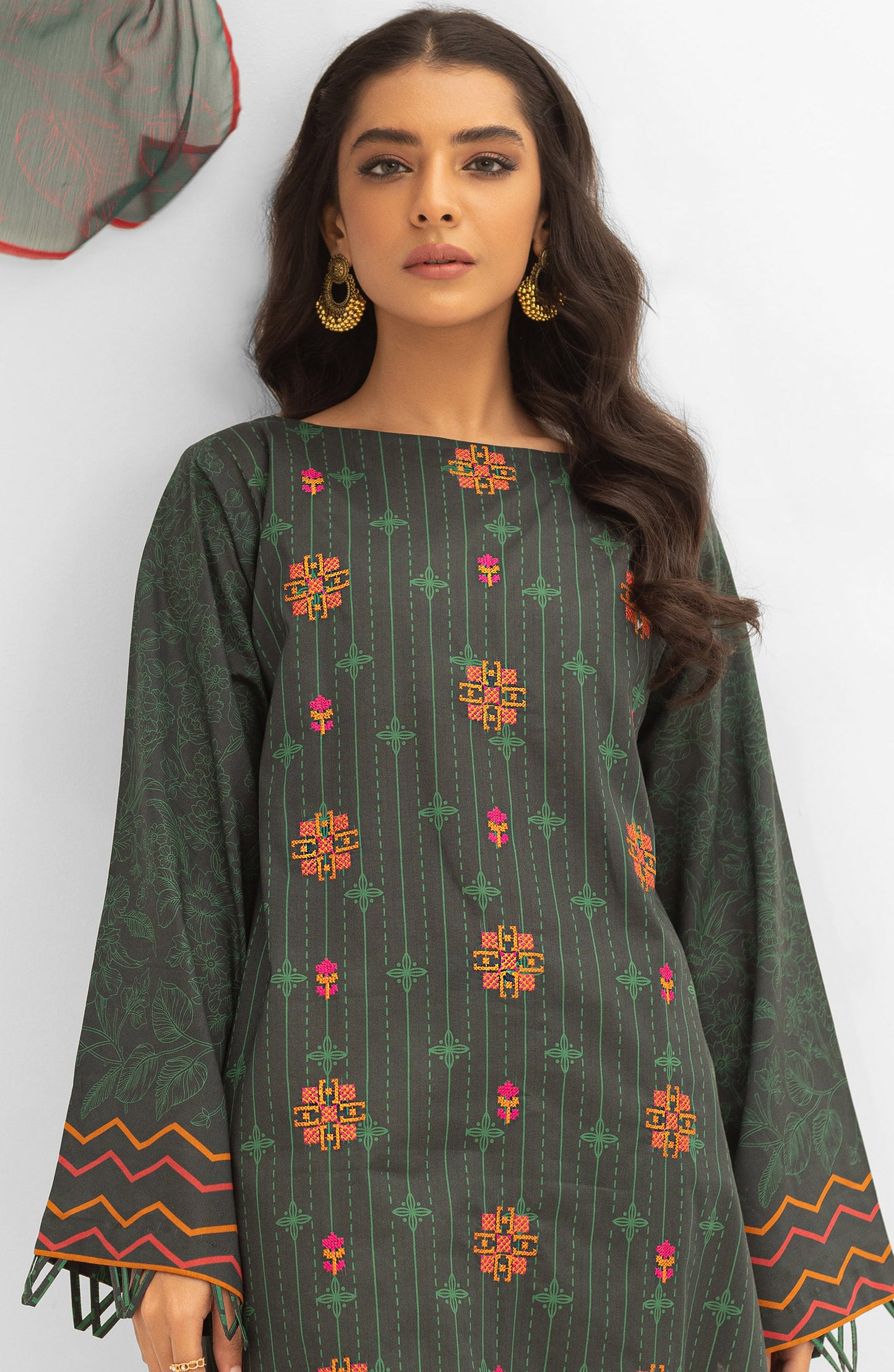 NRDS-21-097/U GREEN LAWN  UNSTITCHED SHIRT DUPATTA