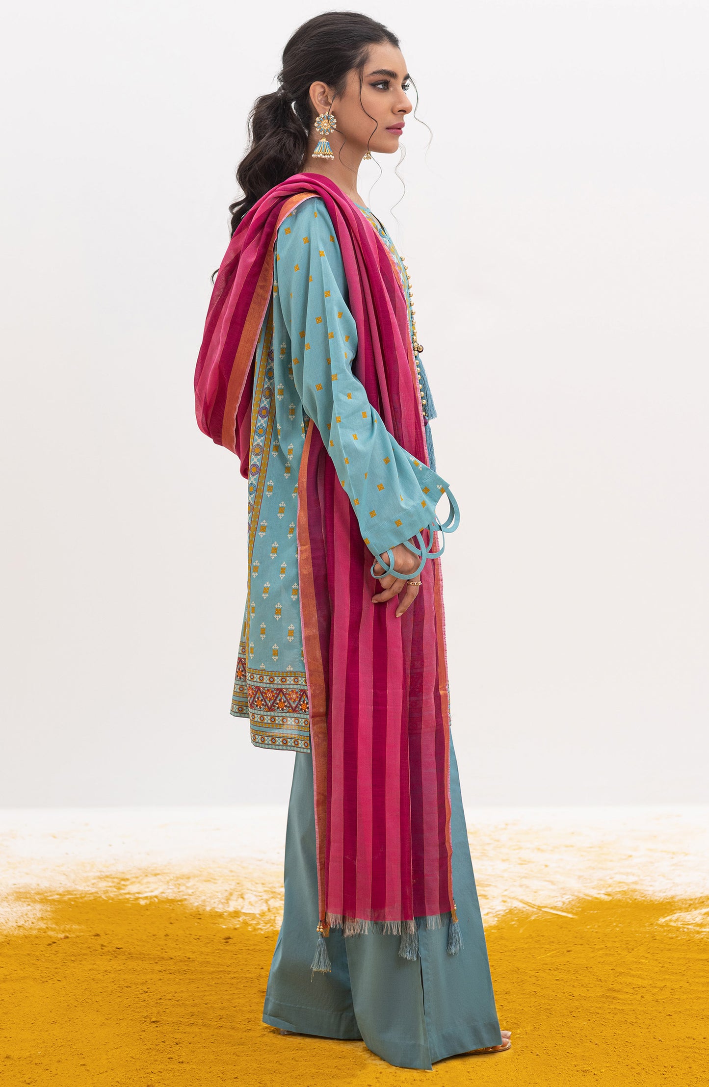 OTL-22-004/U RED LAWN  UNSTITCHED SHIRT DUPATTA PANTS