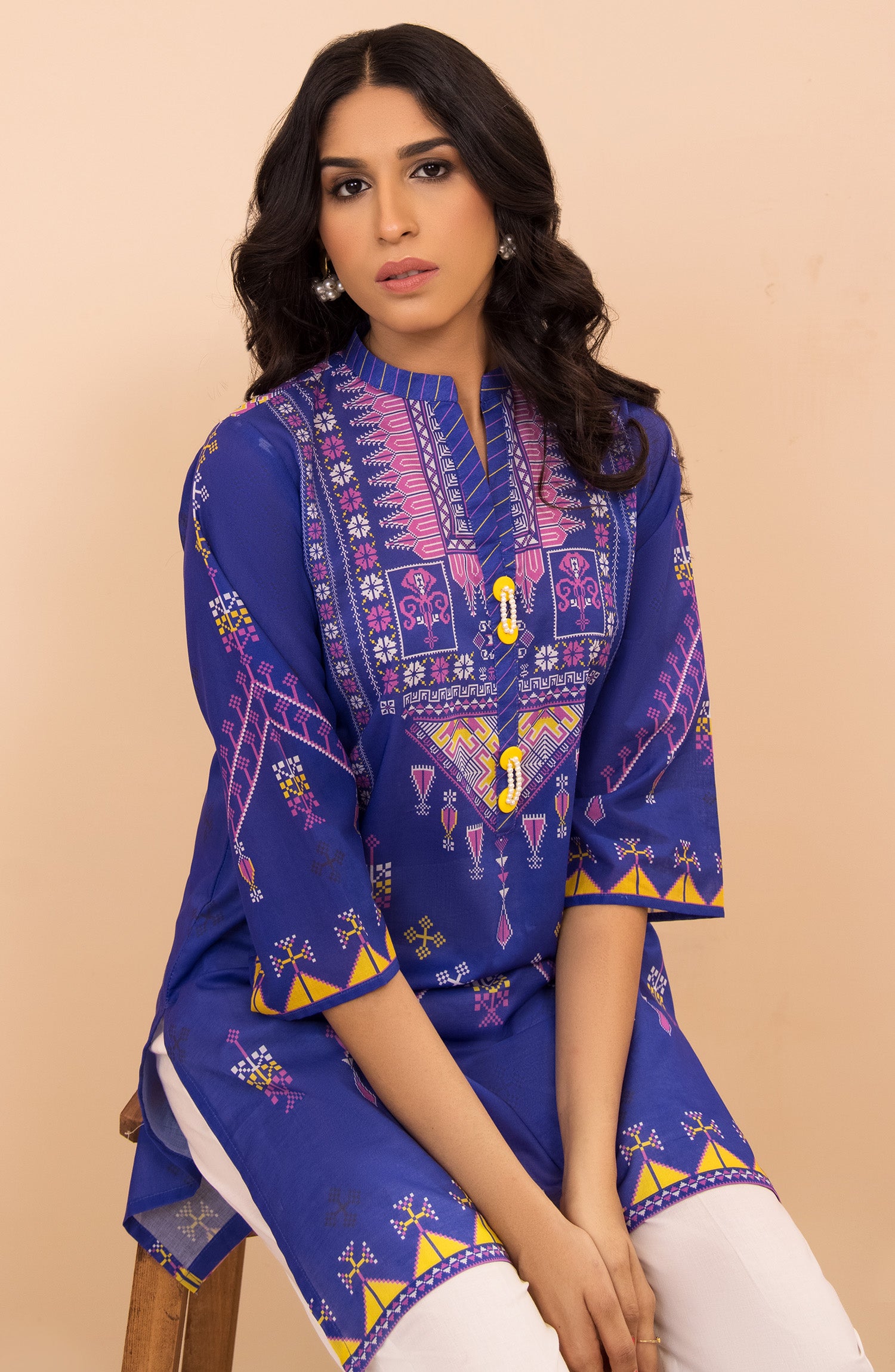 HCS-22-043/S BLUE LAWN SCSHIRT READY TO WEAR SHIRT