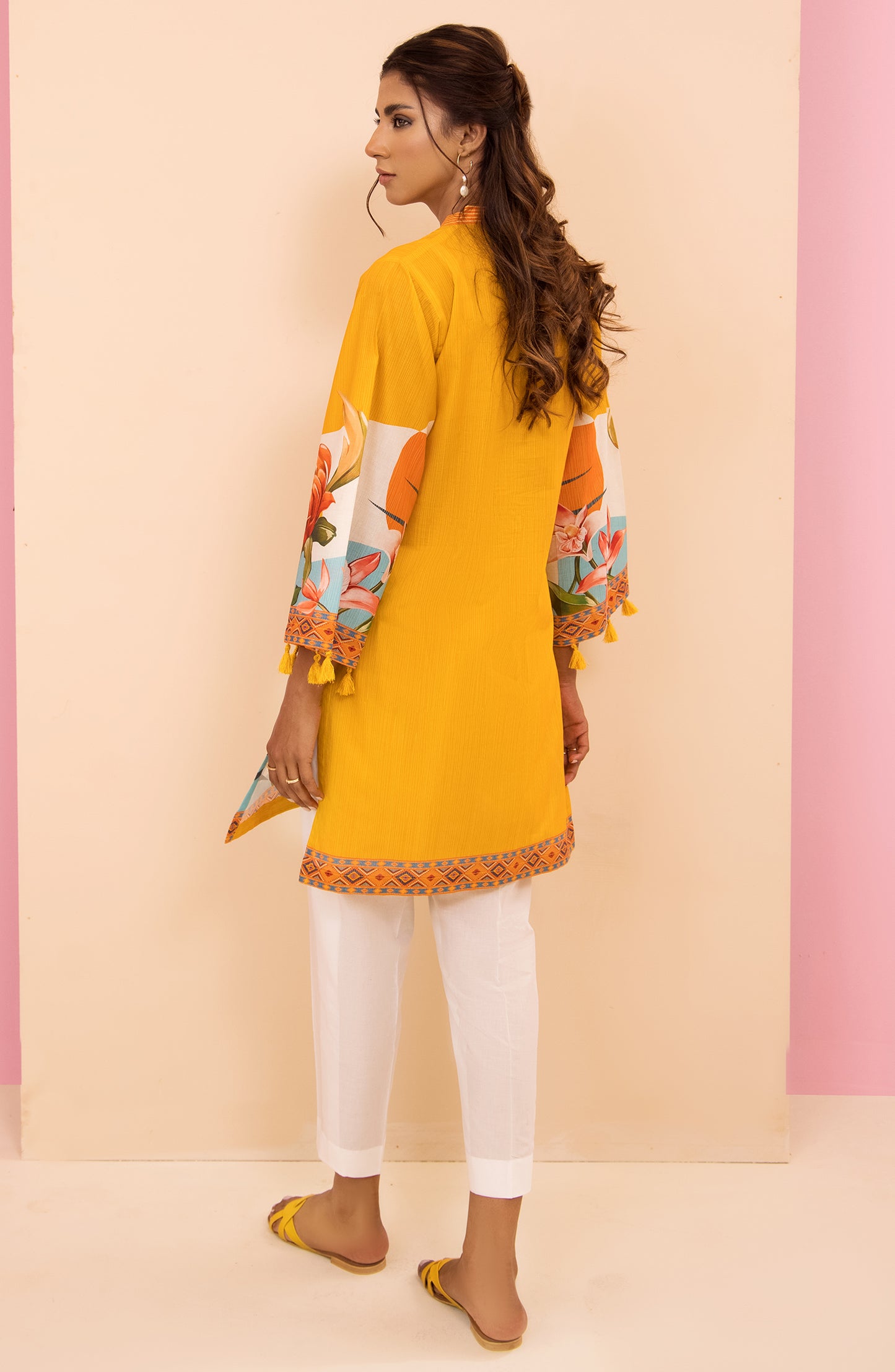 HCS-22-036/S YELLOW LAWN SCSHIRT READY TO WEAR SHIRT