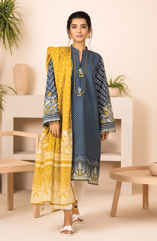 Unstitched 2 Piece Printed Heavy Lawn Shirt and Dobby Dupatta