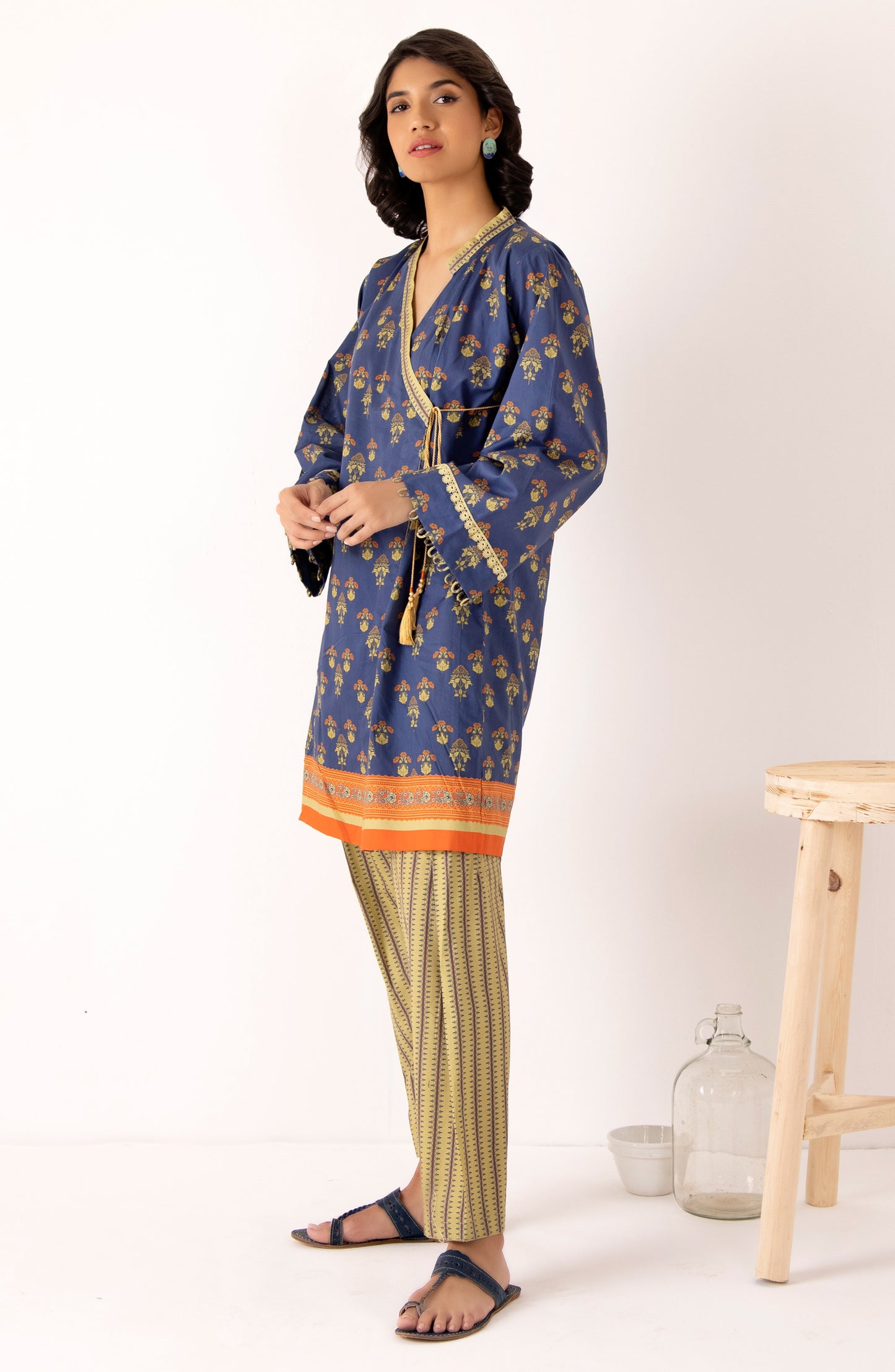 Stitched 2 Piece Printed Cambric Shirt and Cambric Pant