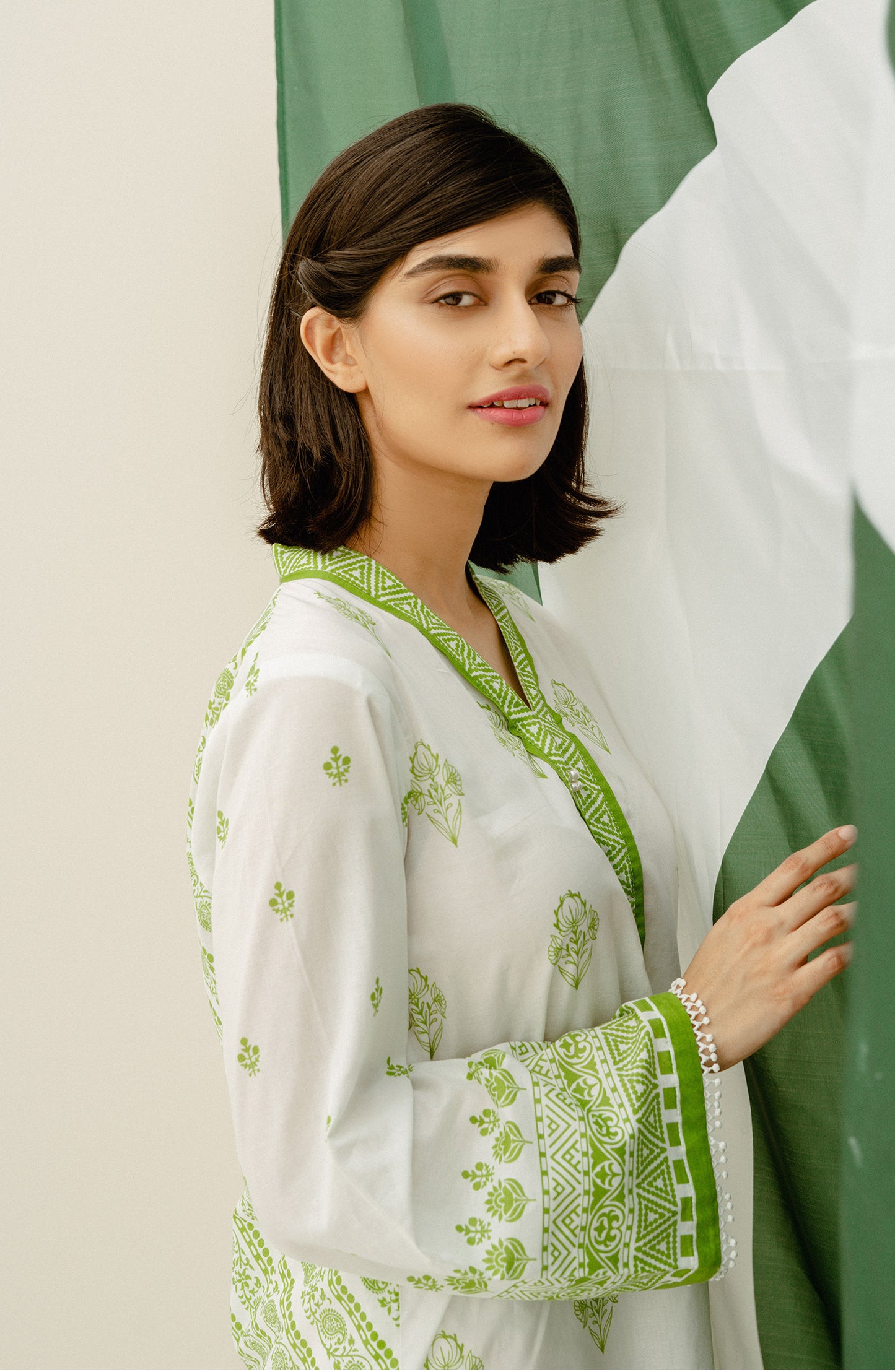 Stitched 1 Piece Printed Cambric Shirt