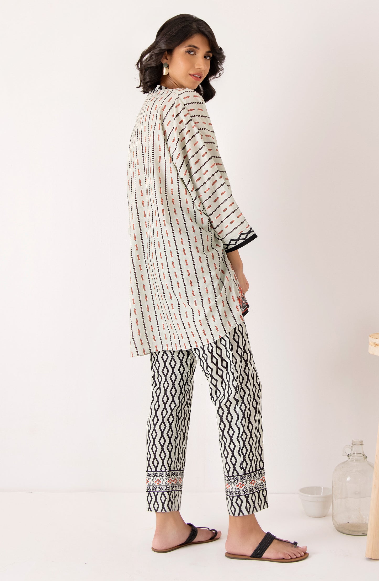 Stitched 2 Piece Printed Cambric Shirt and Cambric Pant