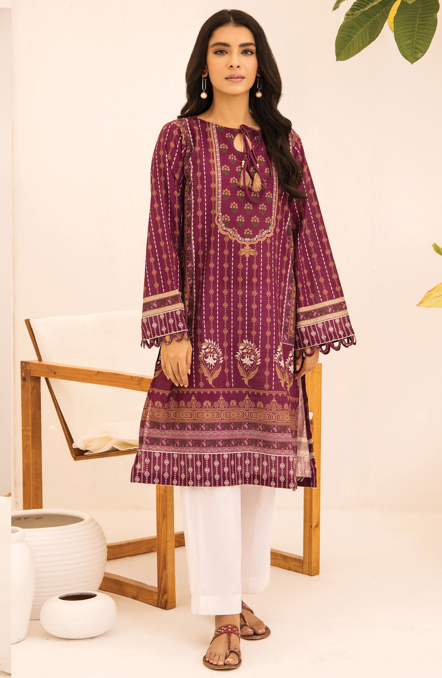 hcs-508-u-purple unstitched printed khaddar winter collection  Shirt
