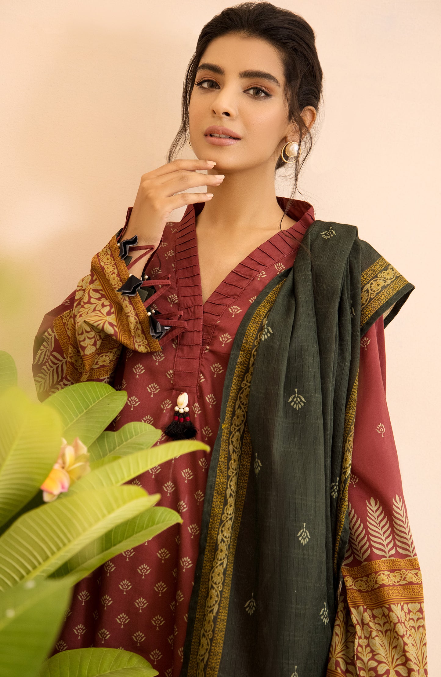 Unstitched 2 Piece Printed Heavy Lawn Shirt and Dobby Dupatta