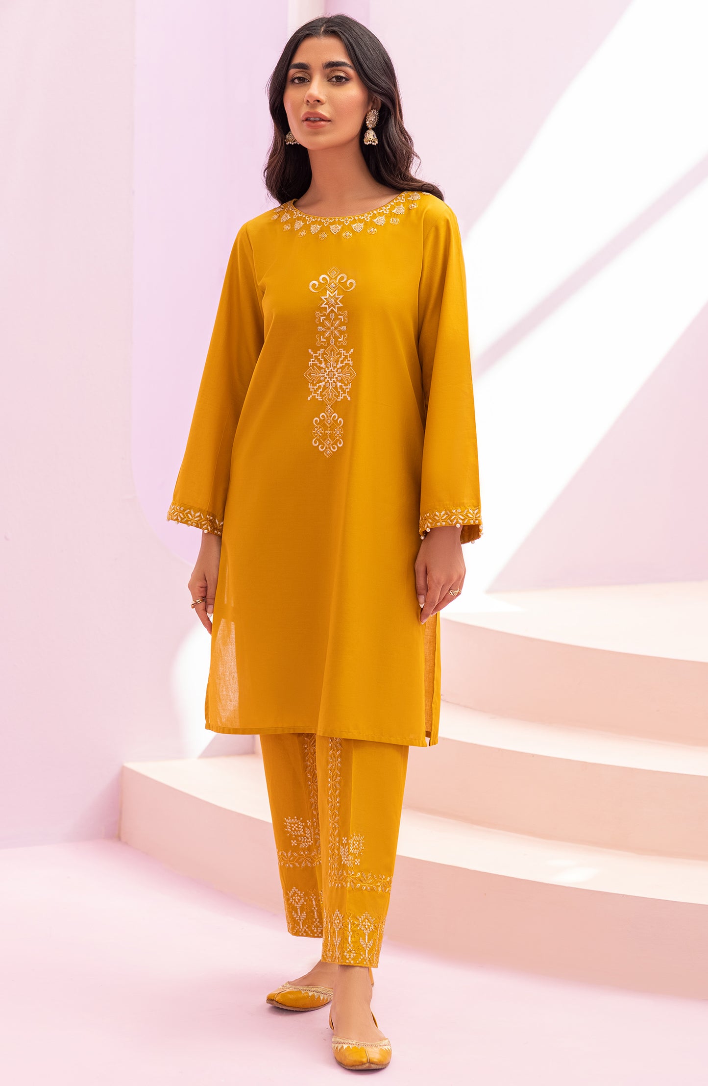 NRHC-145/S MUSTARD LAWN  READY TO WEAR SHIRT PANTS