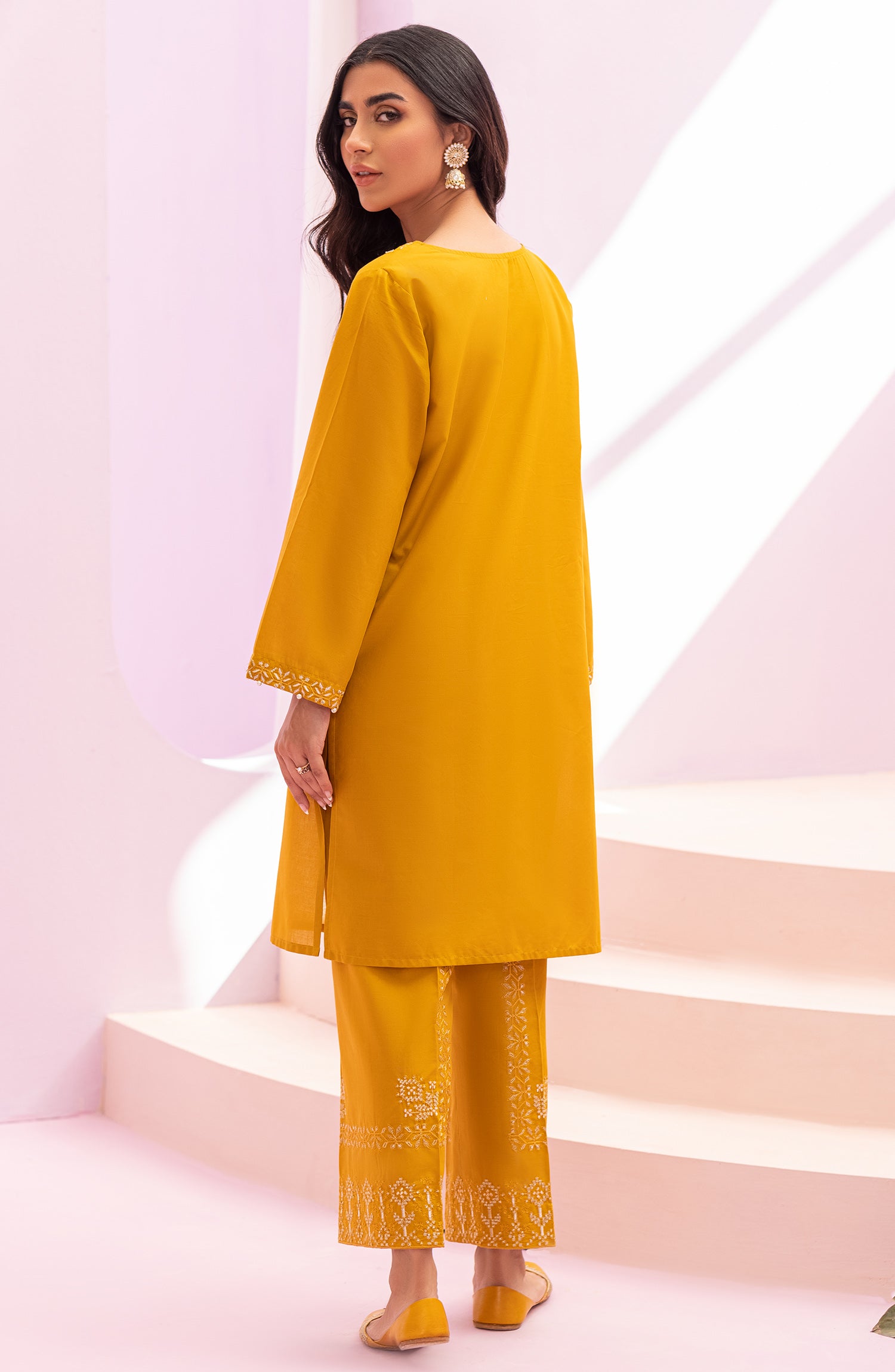 NRHC-145/S MUSTARD LAWN  READY TO WEAR SHIRT PANTS