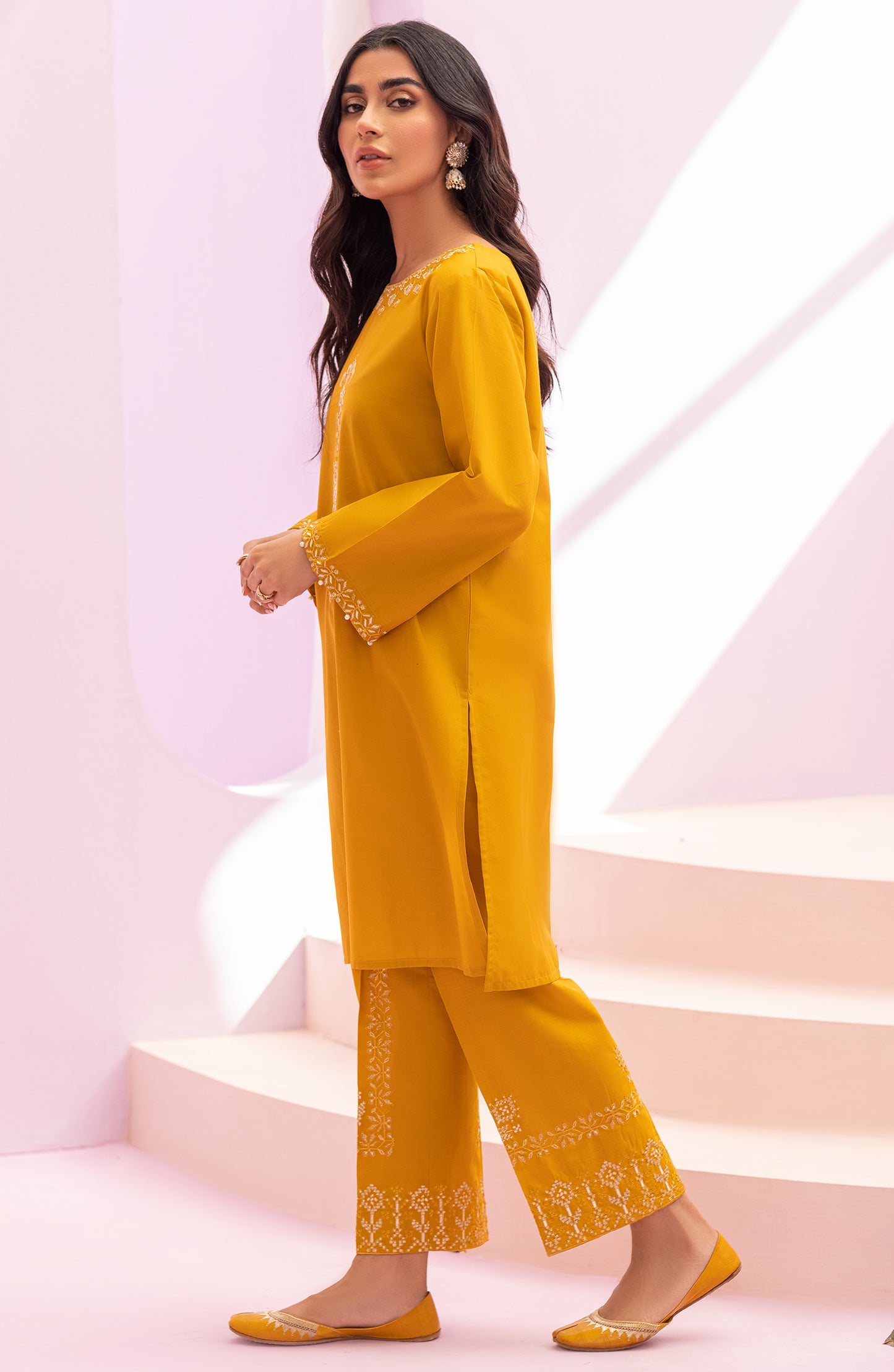 NRHC-145/S MUSTARD LAWN  READY TO WEAR SHIRT PANTS