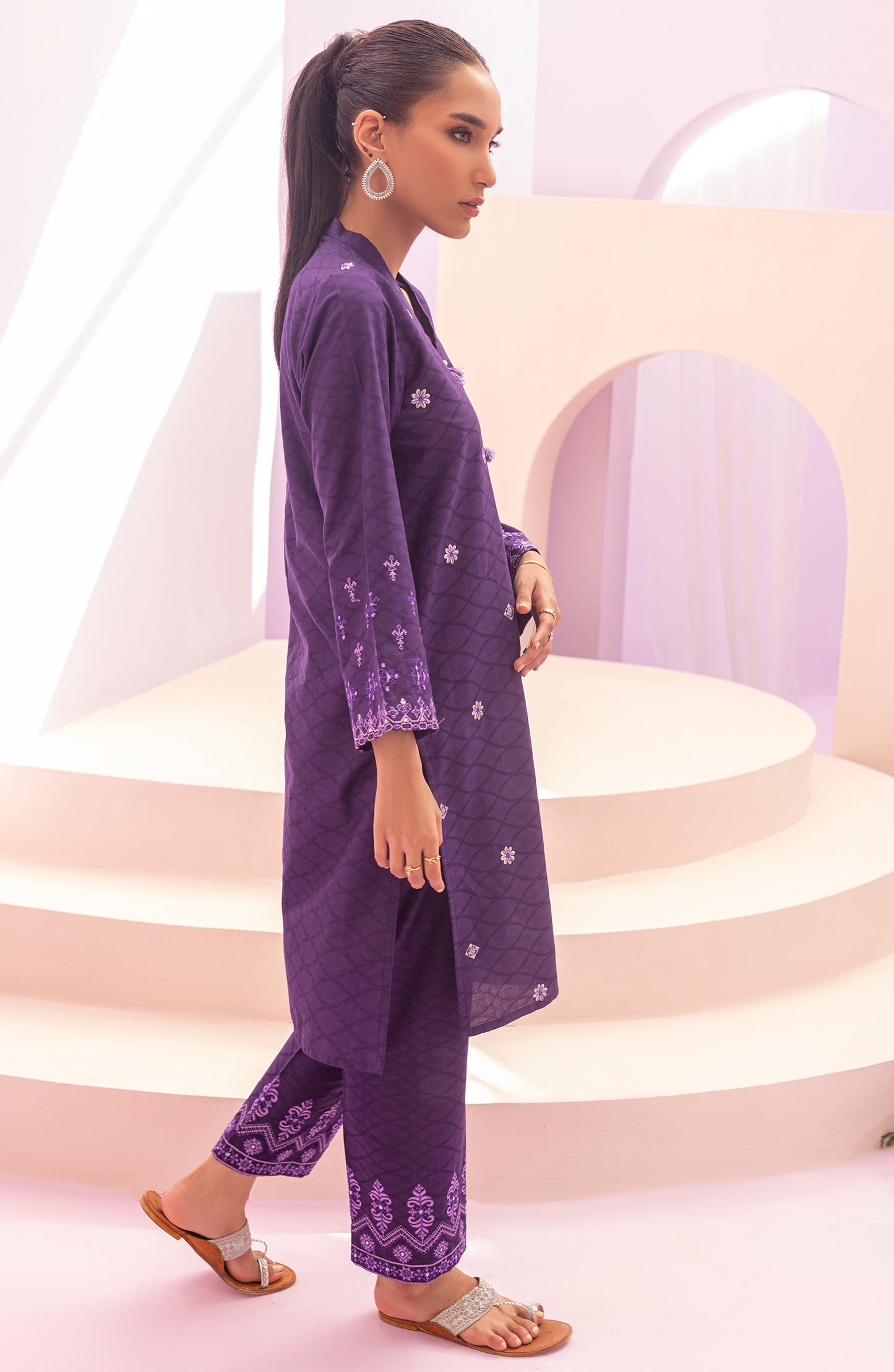 NRHC-147/S PURPLE JACQUARD  READY TO WEAR SHIRT PANTS