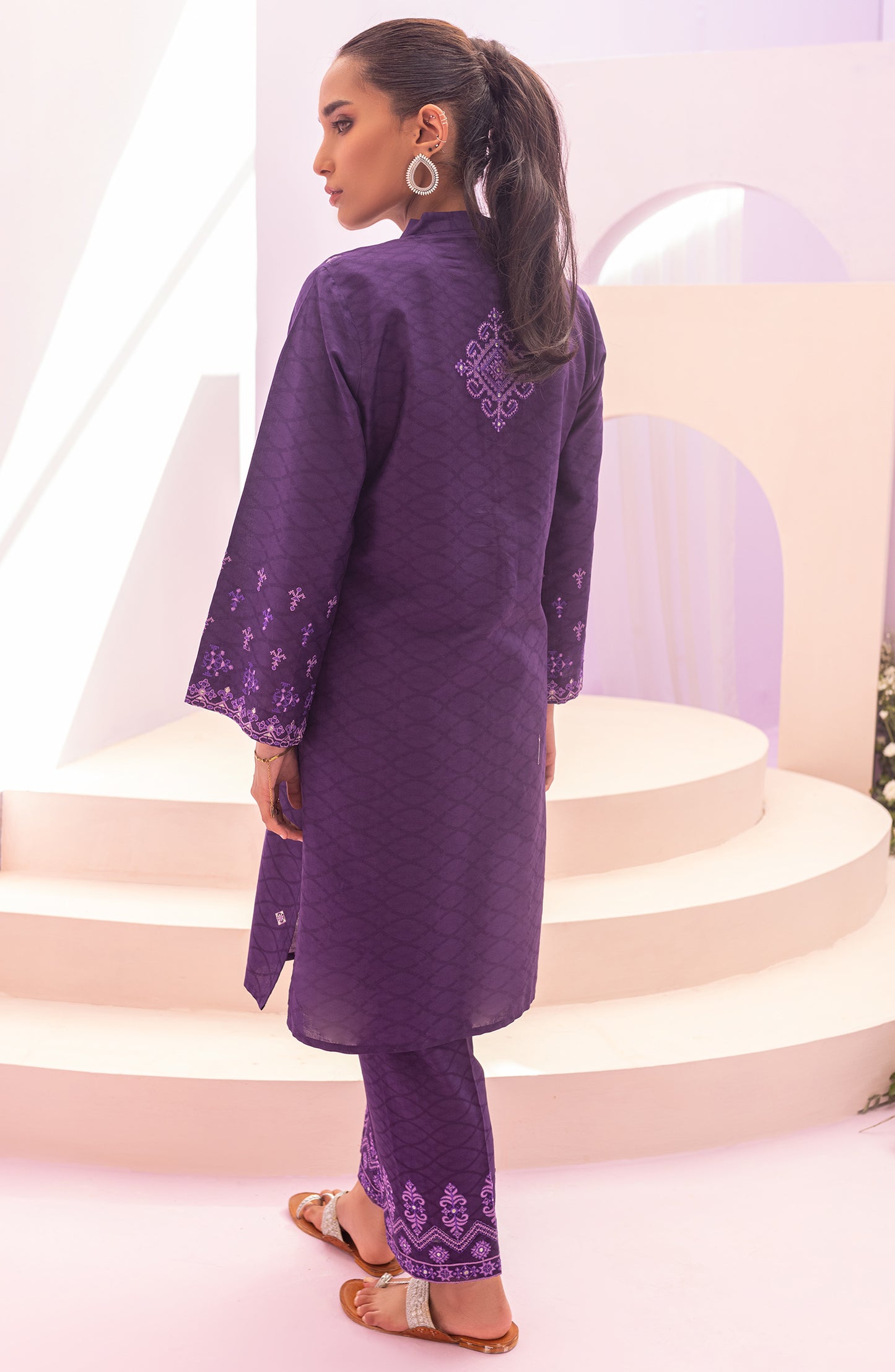 NRHC-147/S PURPLE JACQUARD  READY TO WEAR SHIRT PANTS