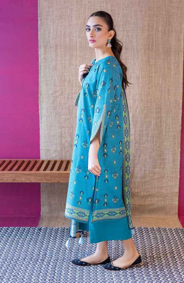 OTL-22-229/U BLUE KHADDAR  UNSTITCHED SHIRT DUPATTA PANTS