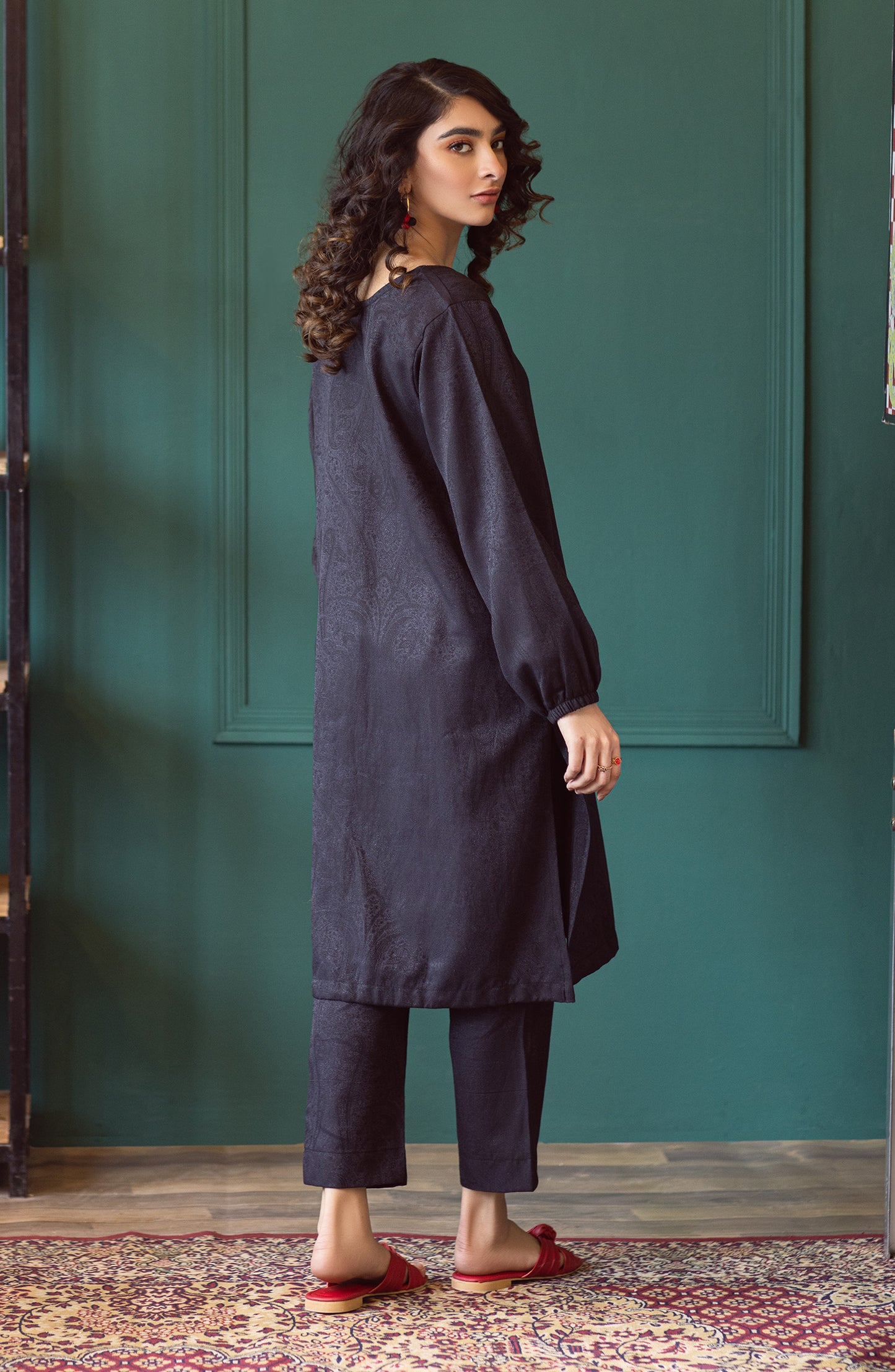 NW-MS-PL-23-011 BLACK JACQUARD  READY TO WEAR SHIRT PANTS