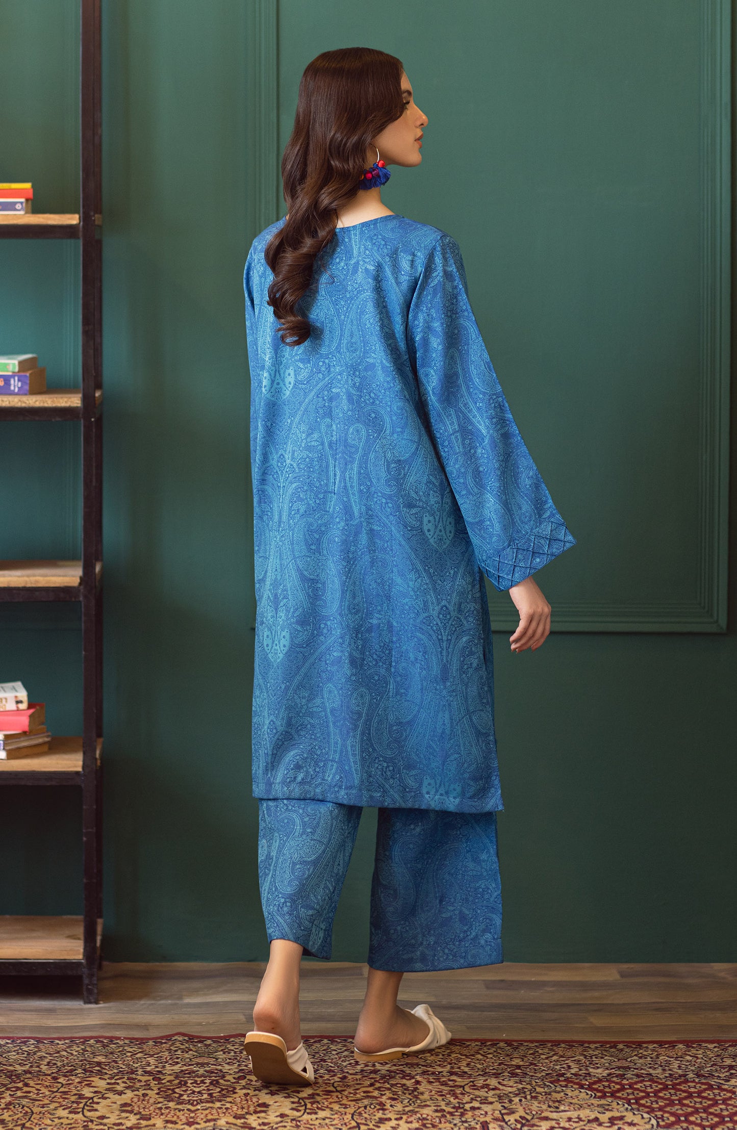 NW-MS-PL-23-009 BLUE JACQUARD  READY TO WEAR SHIRT PANTS
