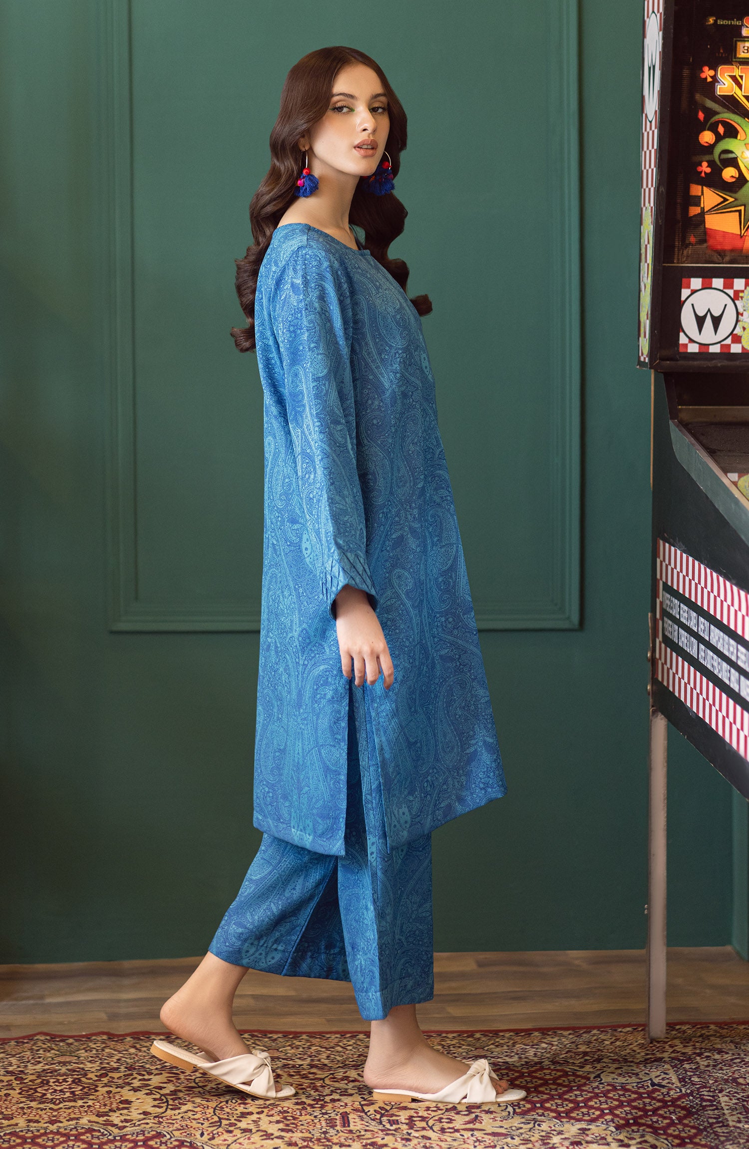 NW-MS-PL-23-009 BLUE JACQUARD  READY TO WEAR SHIRT PANTS