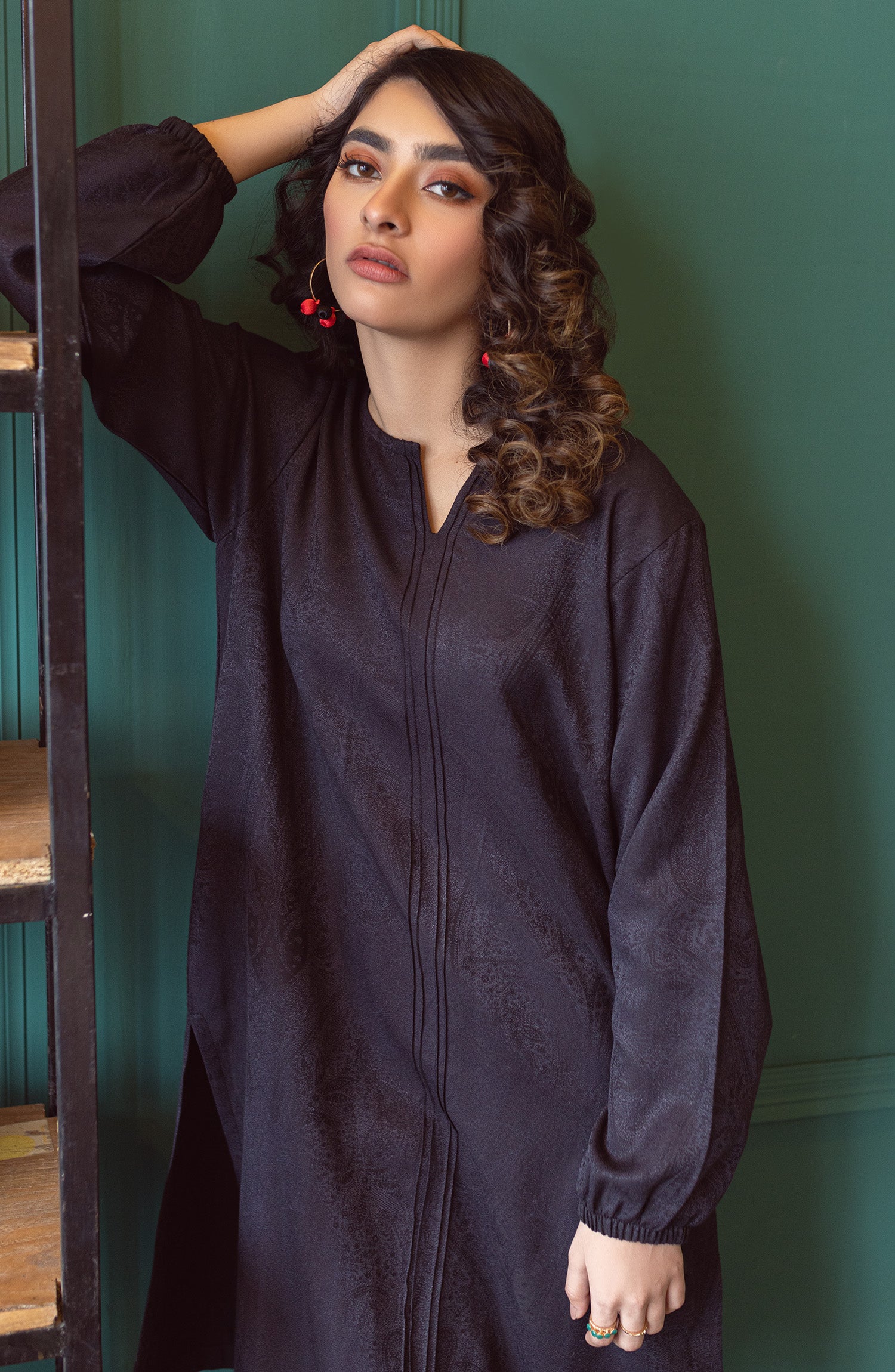 NW-MS-PL-23-011 BLACK JACQUARD  READY TO WEAR SHIRT PANTS