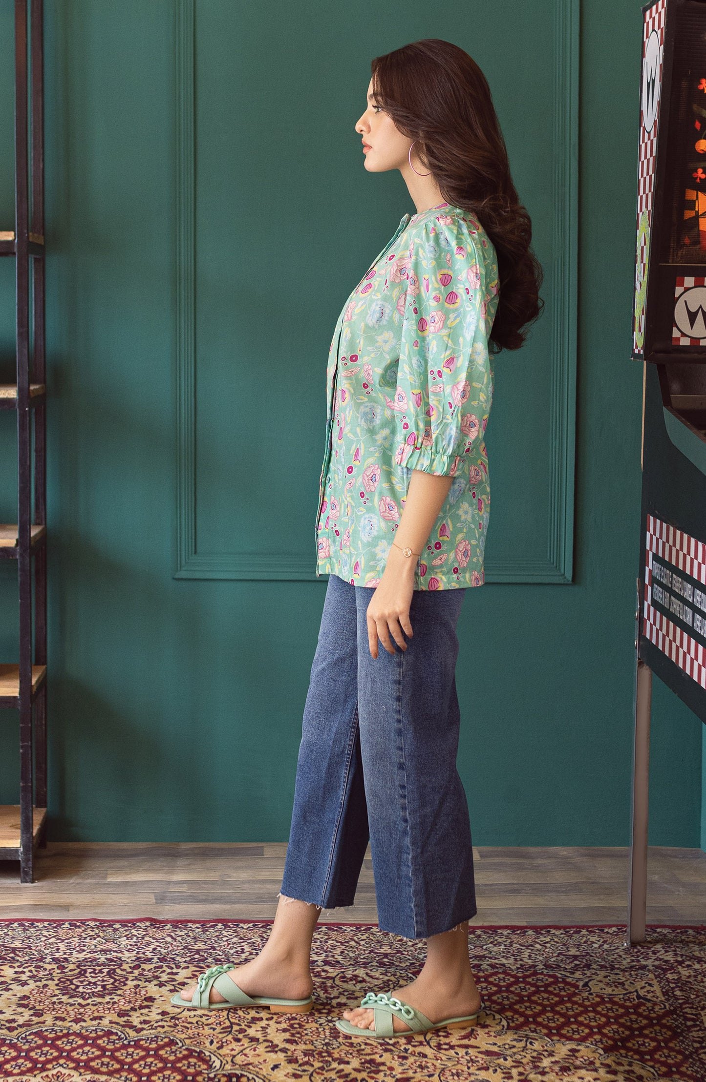 NW-CT-P-23-005 GREEN CAMBRIC SCSHIRT READY TO WEAR SHIRT