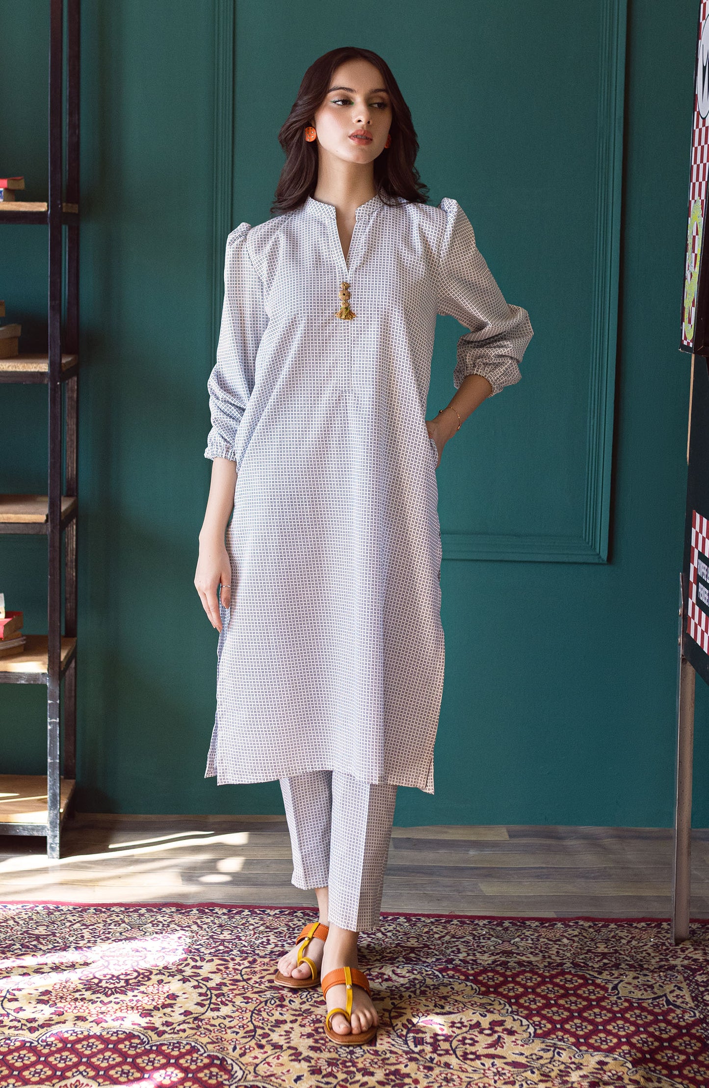  NW-MS-PL-23-004 WHITE  COTTON  READY TO WEAR SHIRT PANTS
