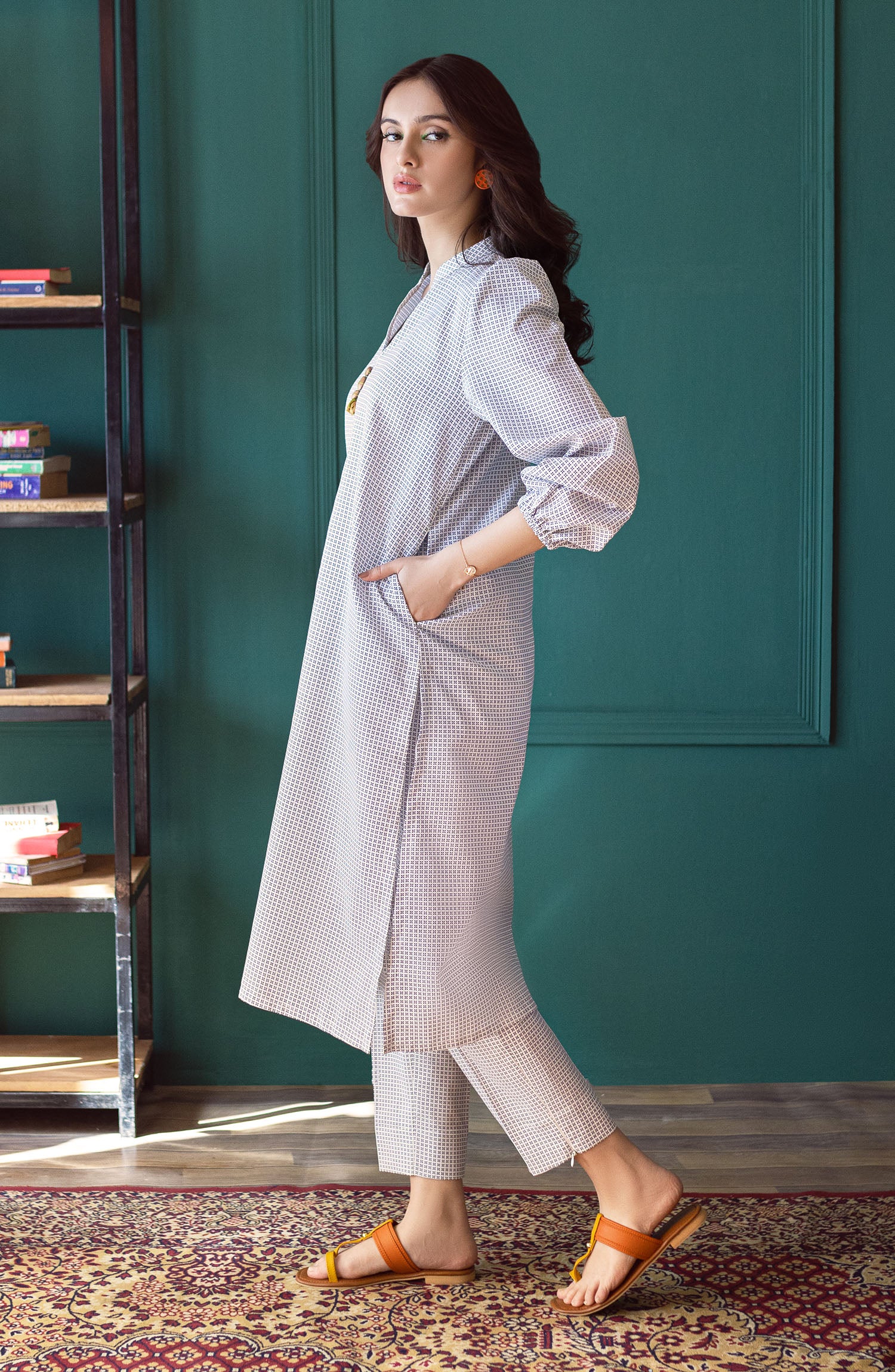  NW-MS-PL-23-004 WHITE  COTTON  READY TO WEAR SHIRT PANTS