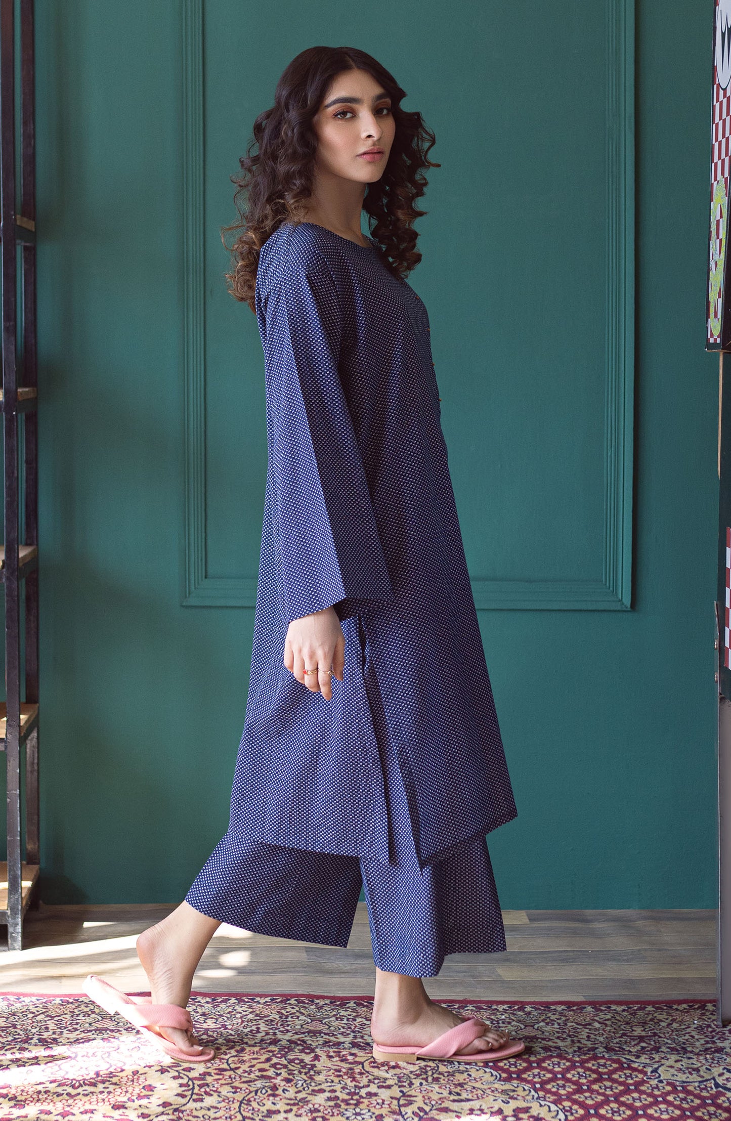  NW-MS-PL-23-006 BLUE  COTTON  READY TO WEAR SHIRT PANTS