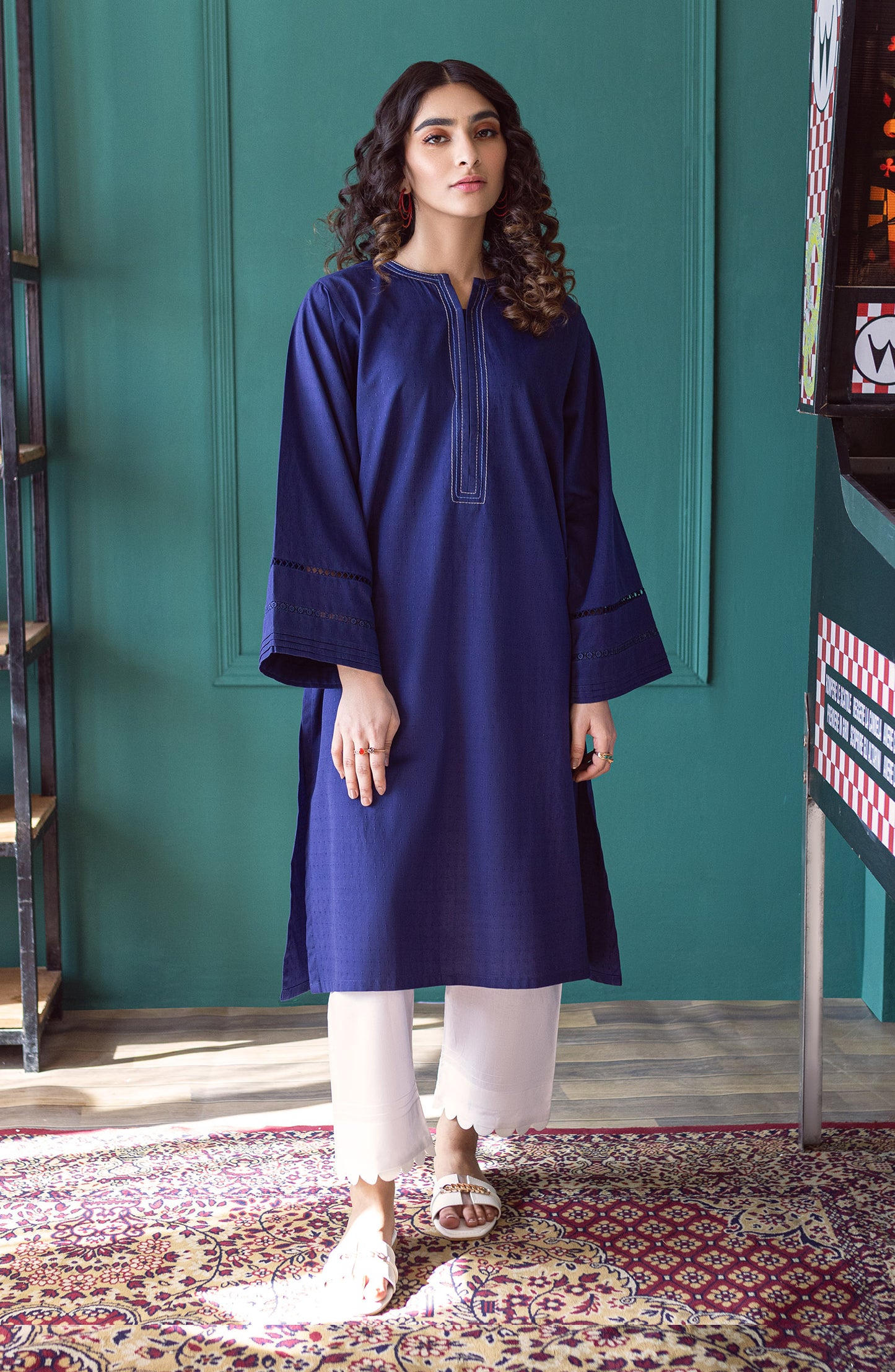 NP-CK-PL-22-005 BLUE JACQUARD SCSHIRT READY TO WEAR SHIRT