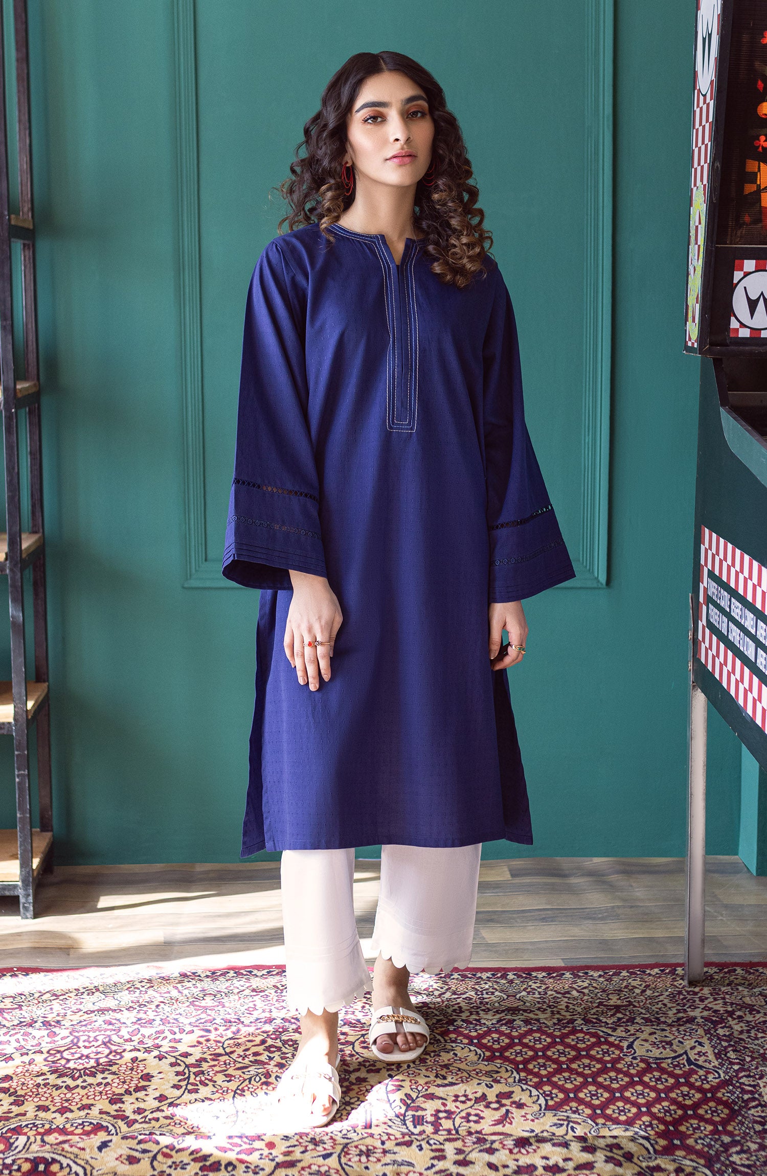 NP-CK-PL-22-005 BLUE JACQUARD SCSHIRT READY TO WEAR SHIRT