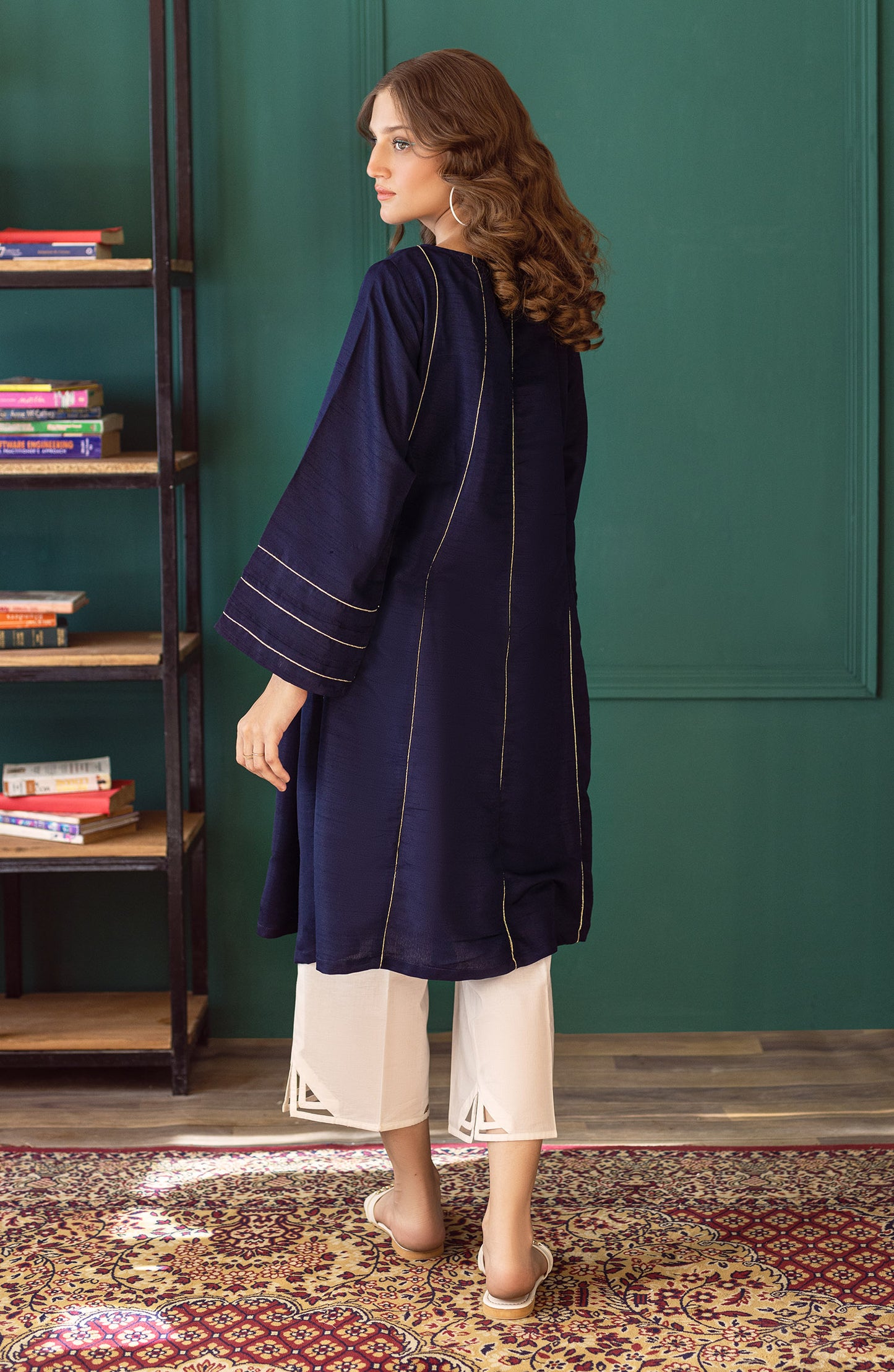 NP-CK-PL-22-003 BLUE RAW SILK SCSHIRT READY TO WEAR SHIRT
