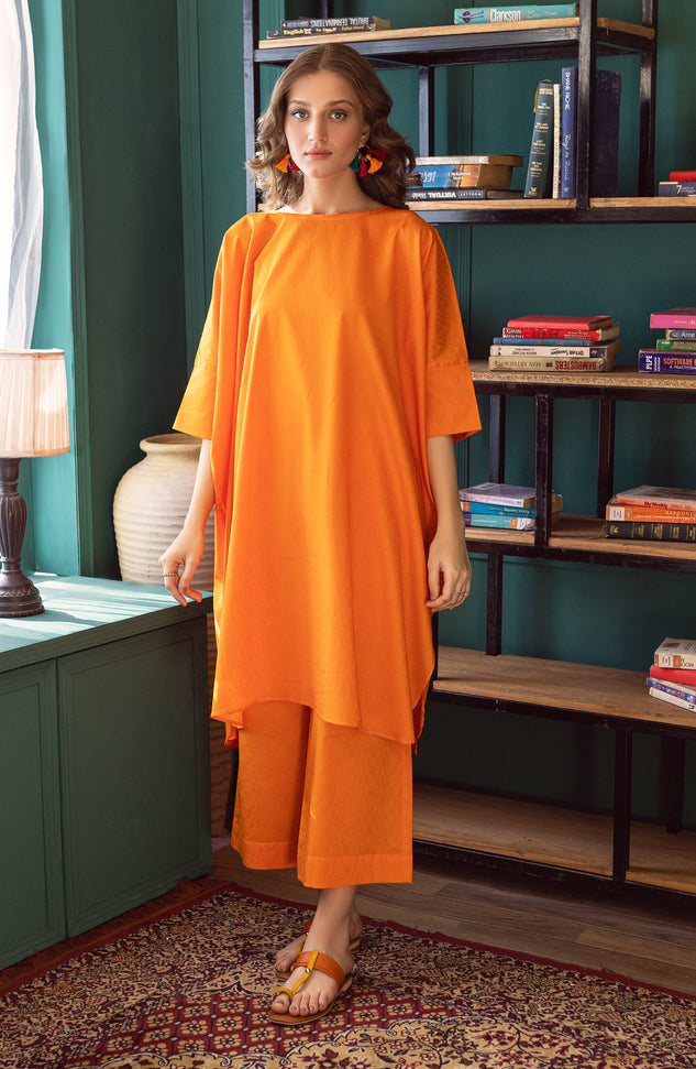NW-MS-PL-23-016 ORANGE JACQUARD  READY TO WEAR SHIRT PANTS