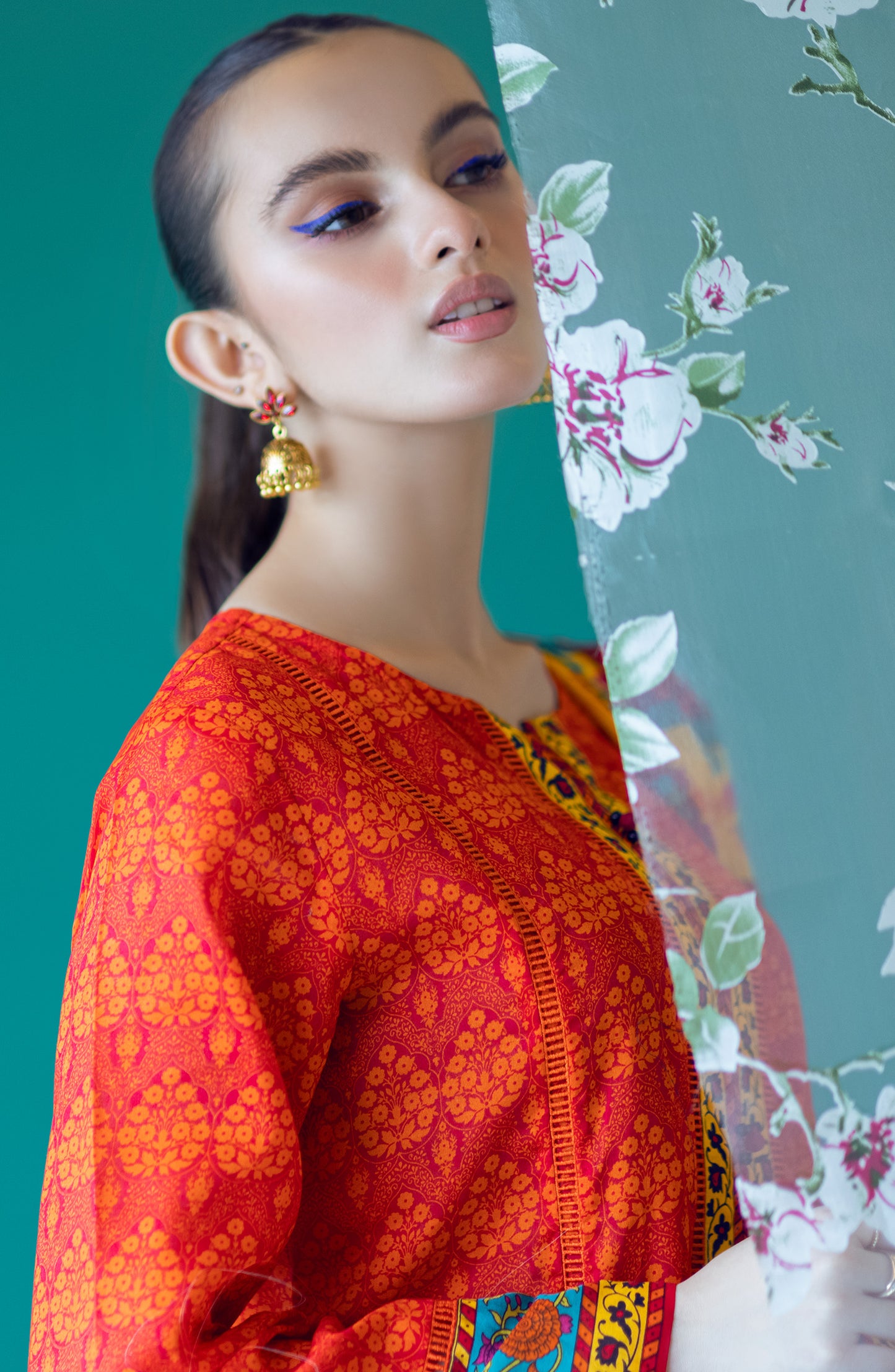 OTL-22-192/U RED LAWN  UNSTITCHED SHIRT DUPATTA PANTS
