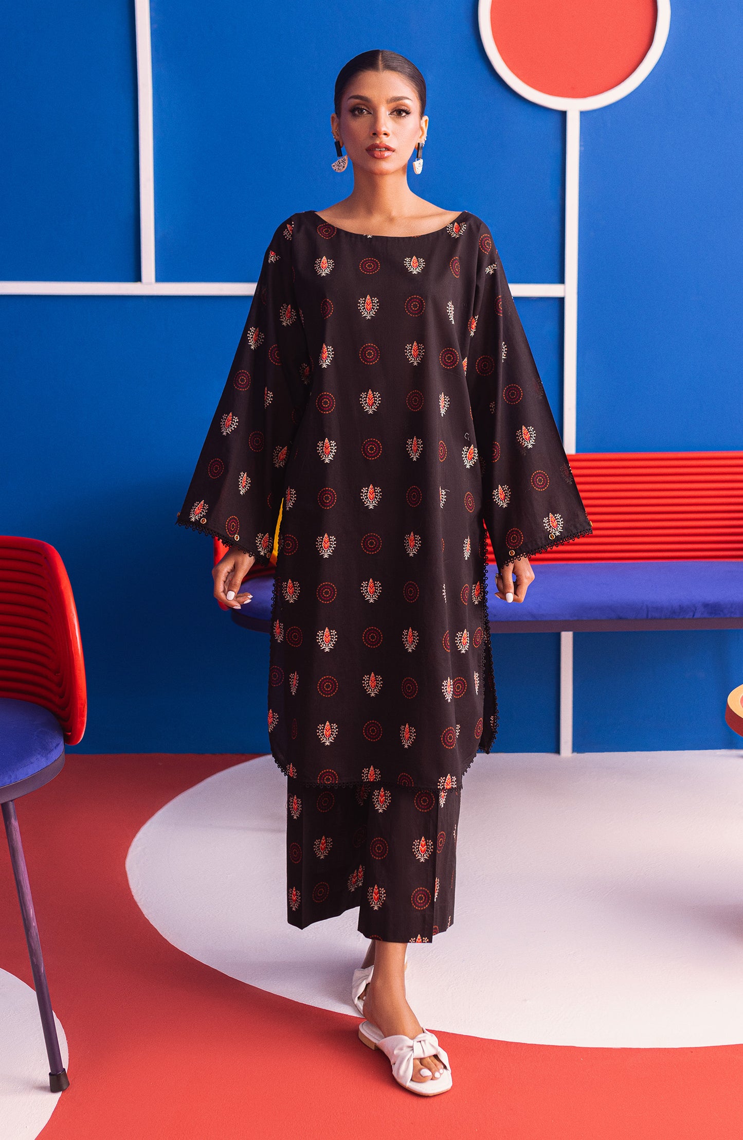 NW-MS-P-23-026 BLACK CAMBRIC  READY TO WEAR SHIRT PANTS