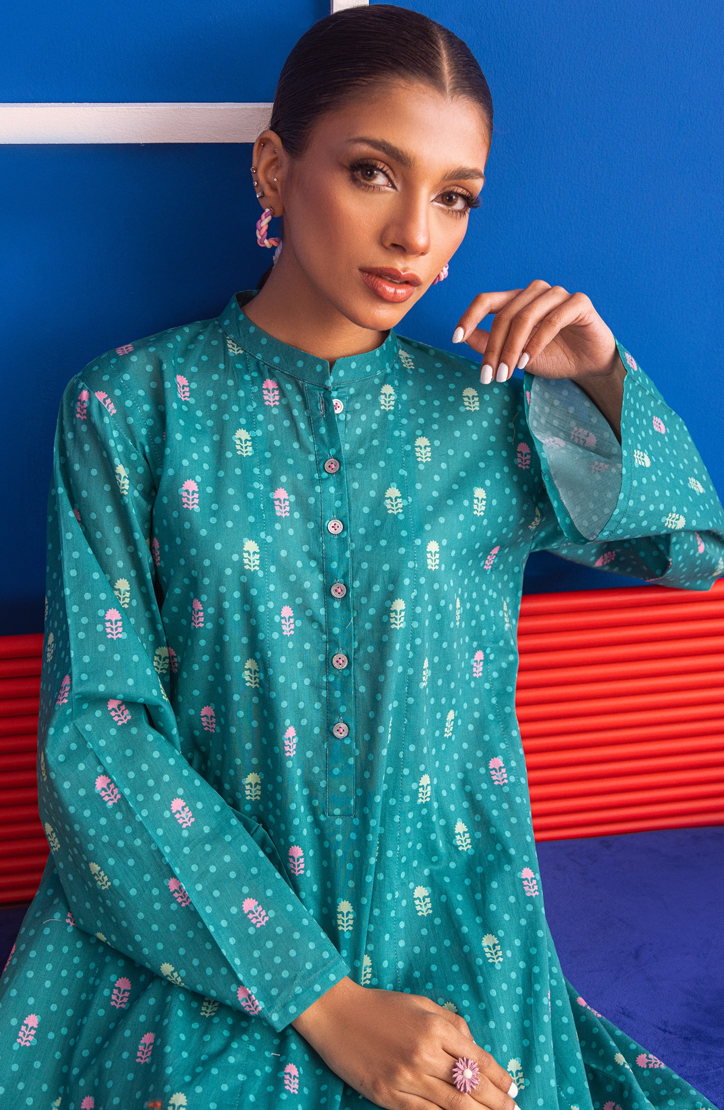 NW-MS-P-23-016 TEAL LAWN  READY TO WEAR SHIRT PANTS