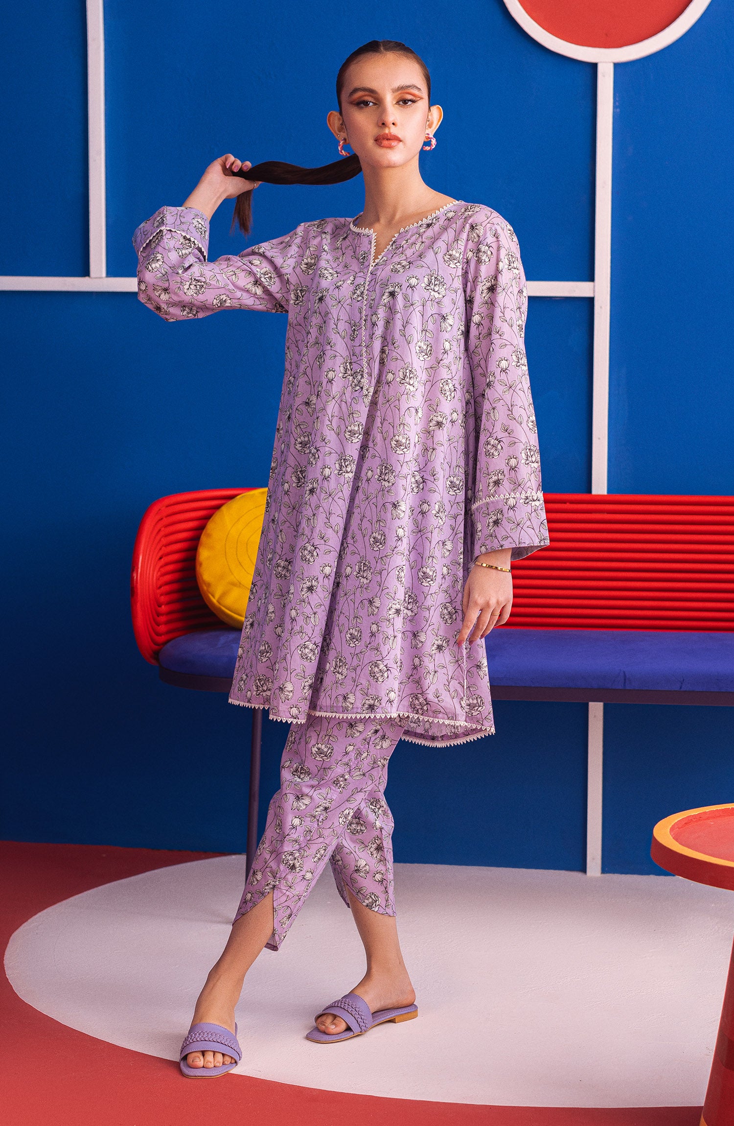 NW-MS-P-23-014 LILAC CAMBRIC  READY TO WEAR SHIRT PANTS