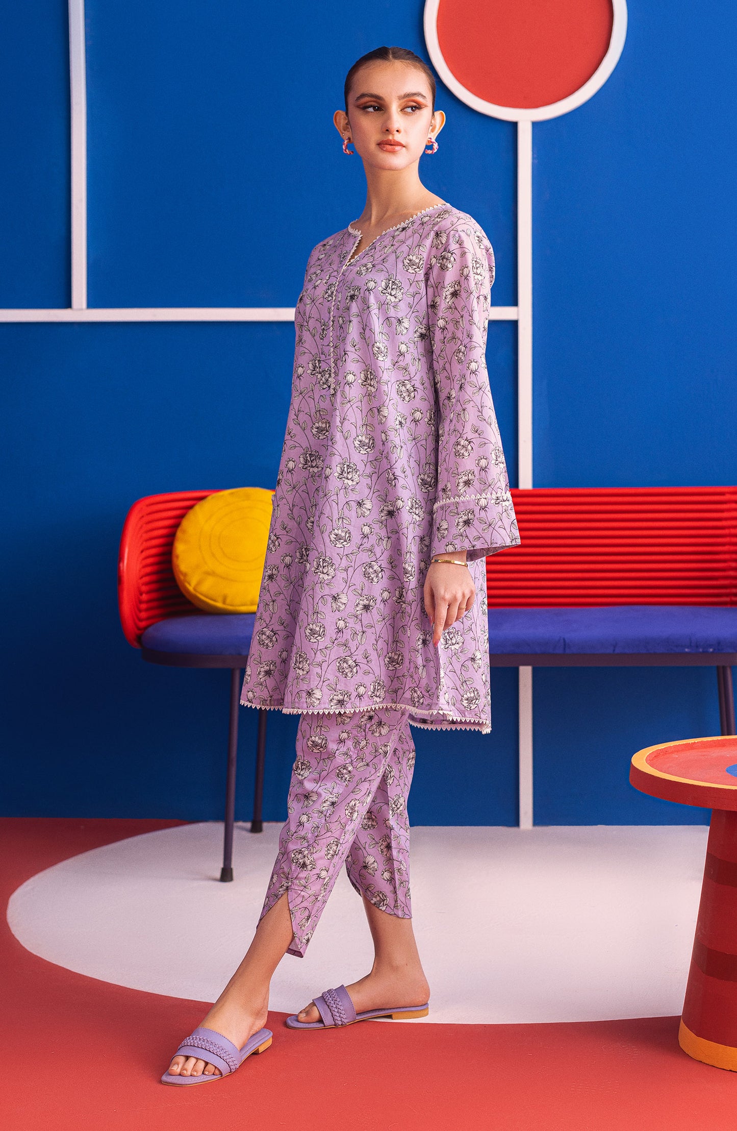 NW-MS-P-23-014 LILAC CAMBRIC  READY TO WEAR SHIRT PANTS