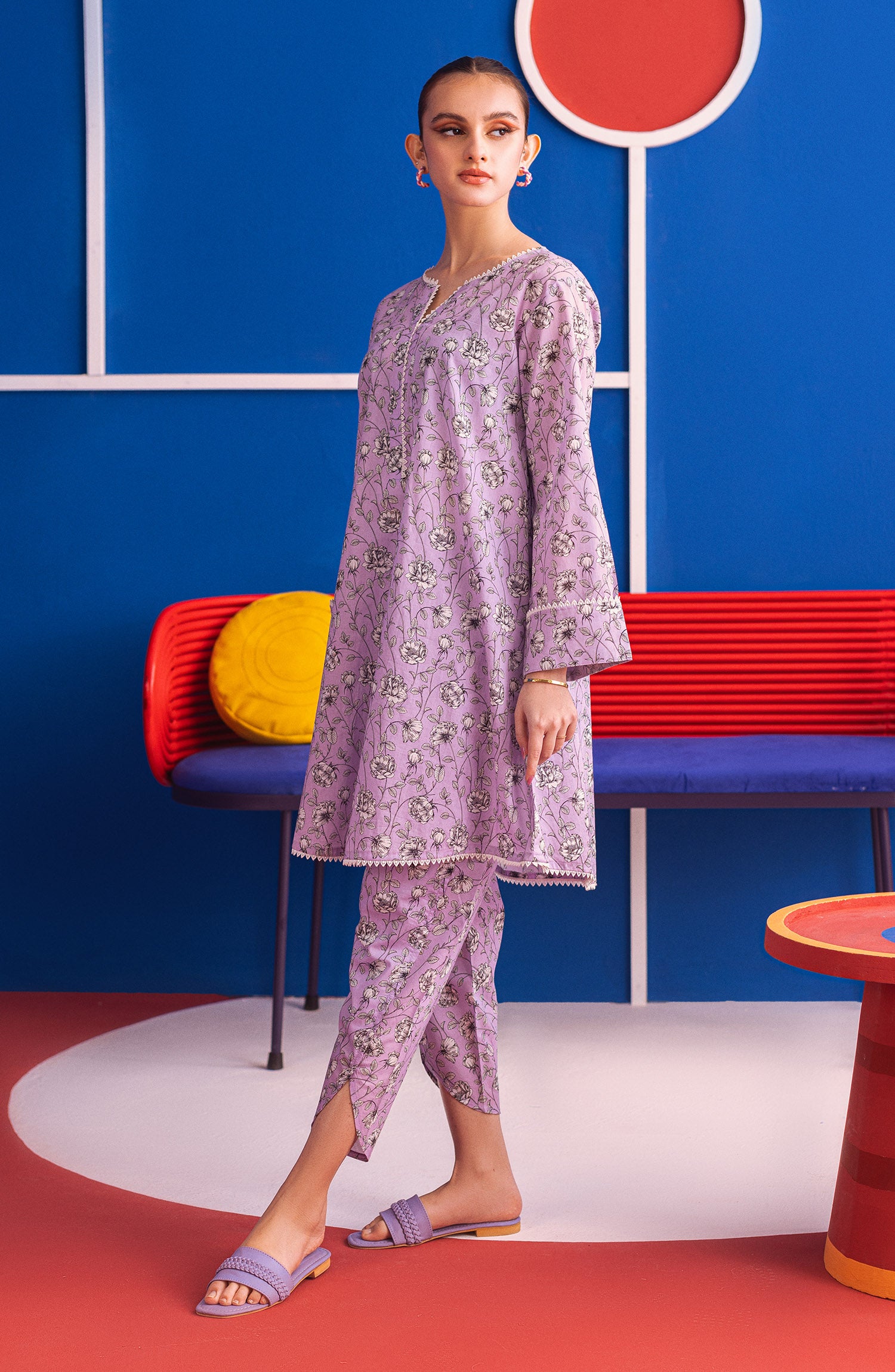 NW-MS-P-23-014 LILAC CAMBRIC  READY TO WEAR SHIRT PANTS