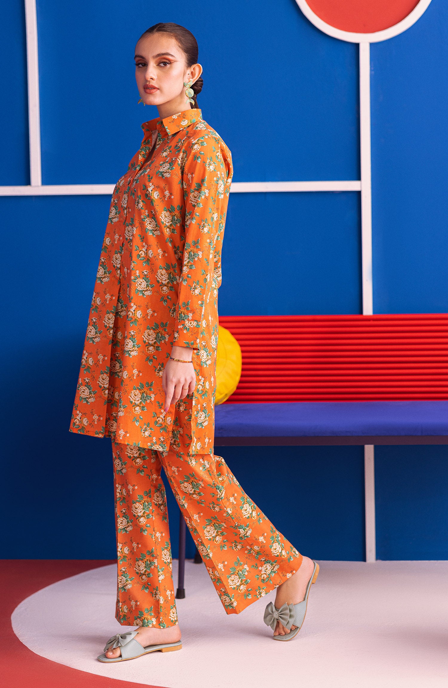 NW-MS-P-23-012 ORANGE CAMBRIC  READY TO WEAR SHIRT PANTS
