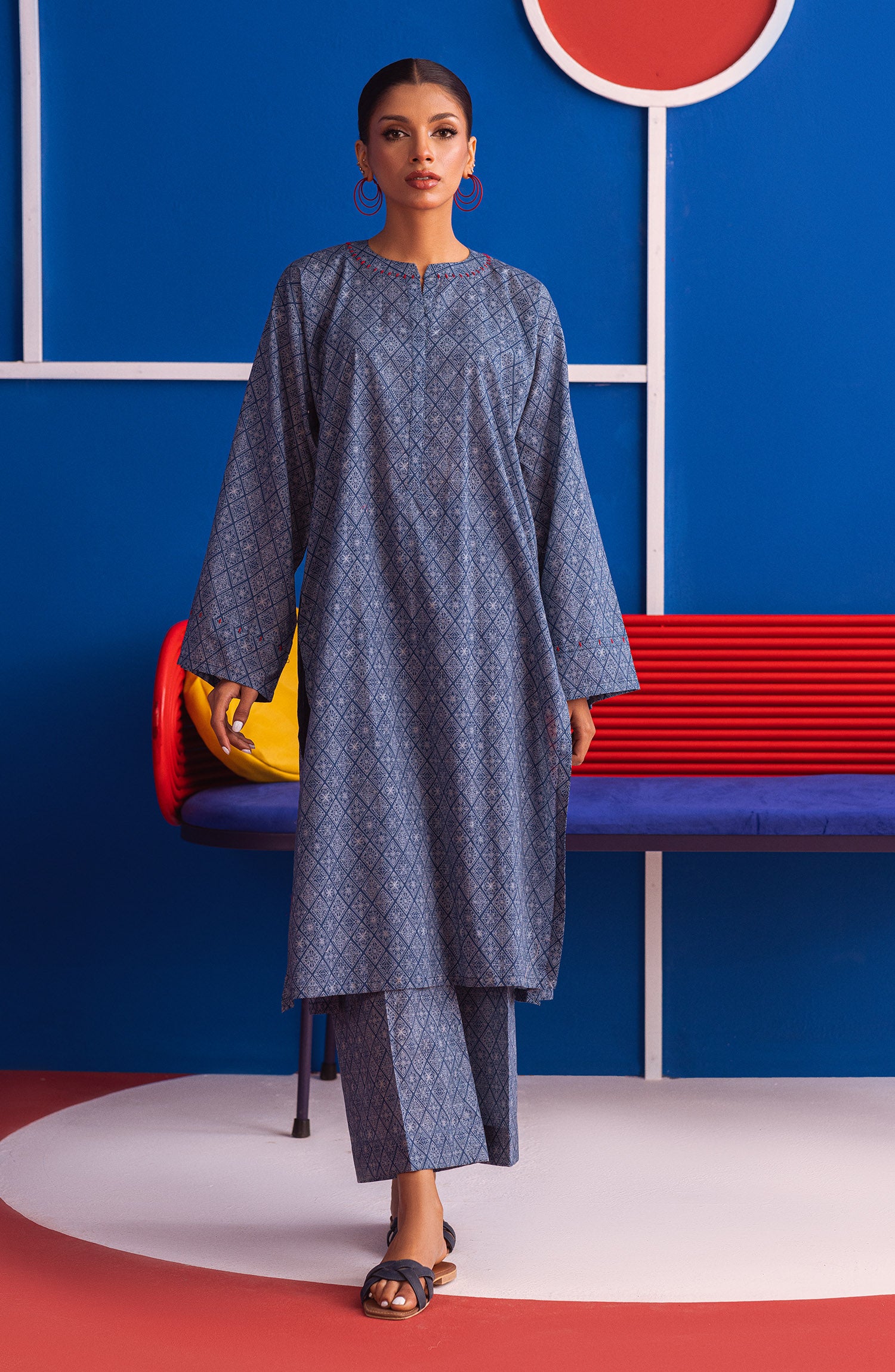 NW-MS-P-23-033 BLUE CAMBRIC  READY TO WEAR SHIRT PANTS