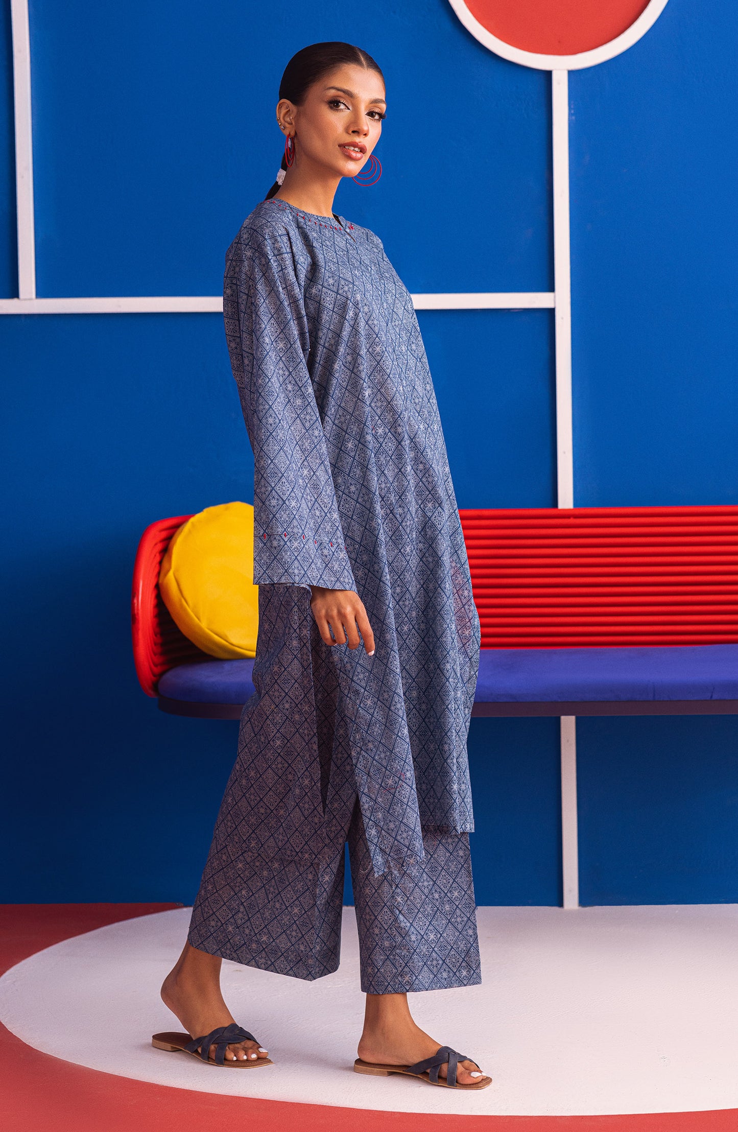 NW-MS-P-23-033 BLUE CAMBRIC  READY TO WEAR SHIRT PANTS