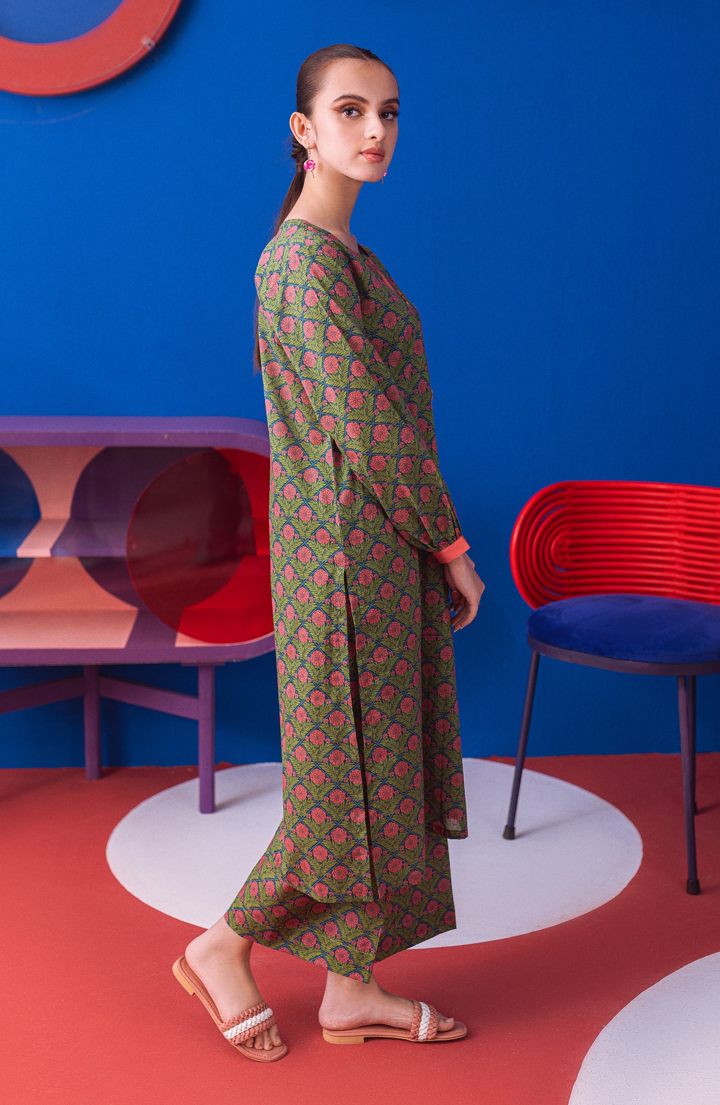 NW-MS-P-23-030 GREEN CAMBRIC  READY TO WEAR SHIRT PANTS