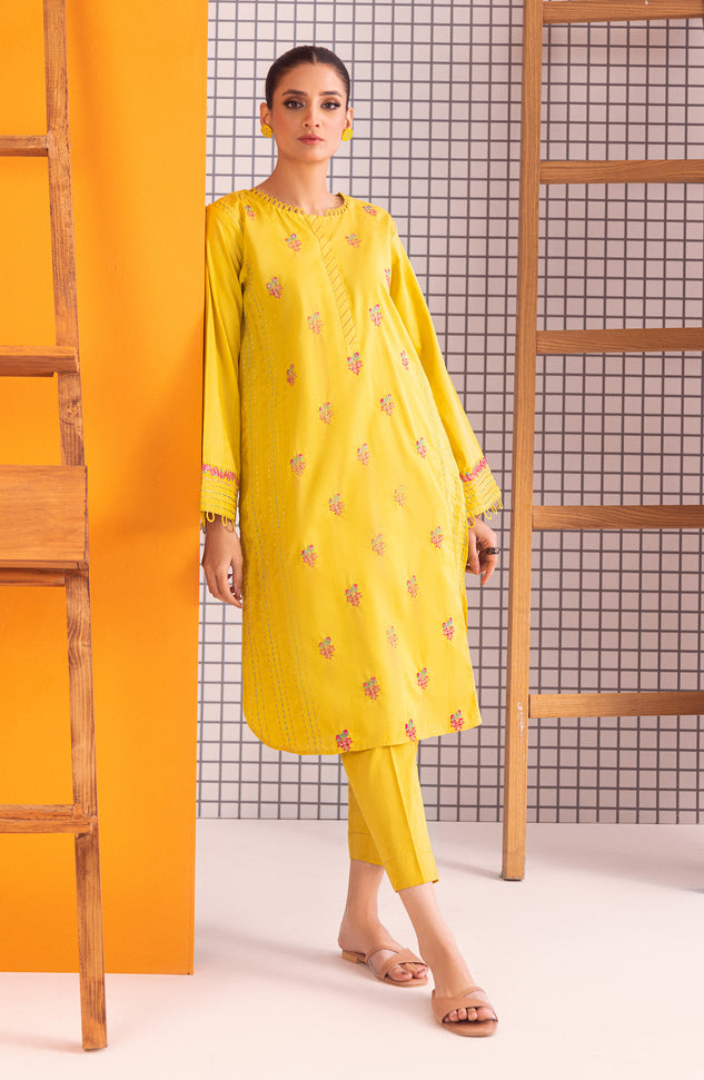 NHC-ST-23-006 MUSTARD JACQUARD  READY TO WEAR SHIRT PANTS