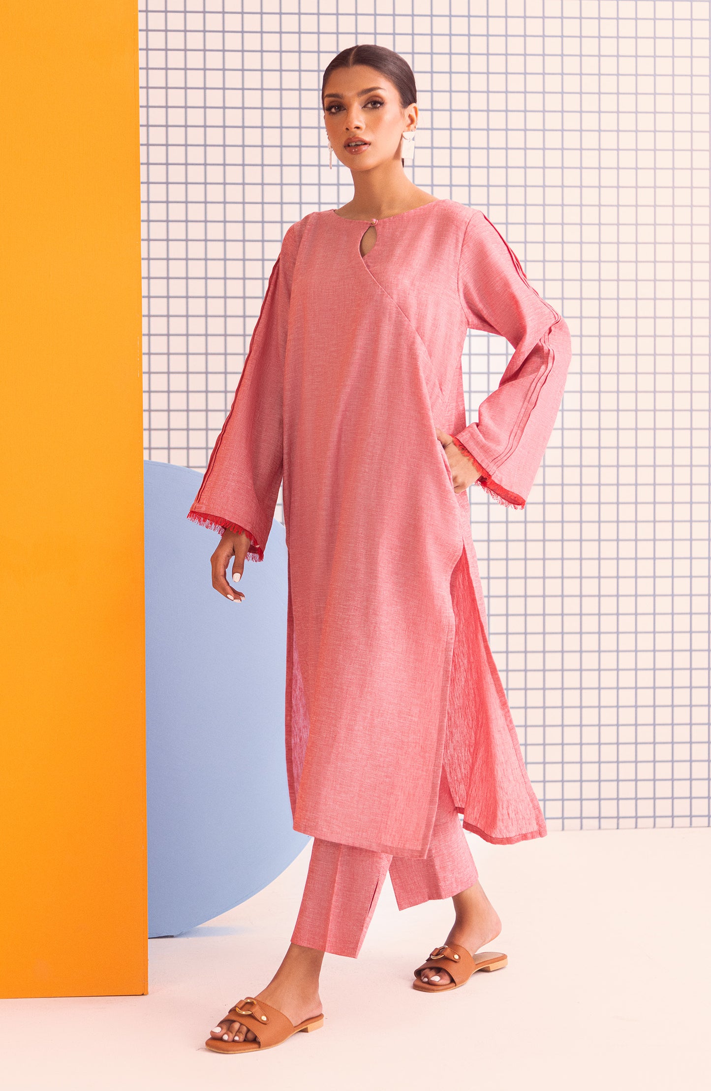 NW-MS-PL-23-001 PINK COTTON  READY TO WEAR SHIRT PANTS