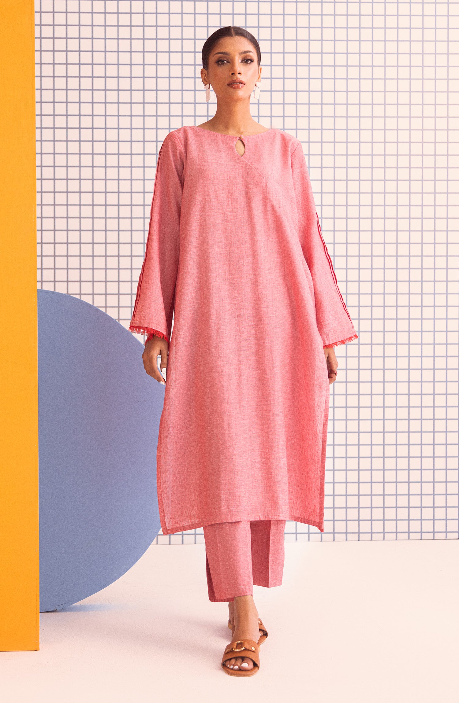 NW-MS-PL-23-001 PINK COTTON  READY TO WEAR SHIRT PANTS