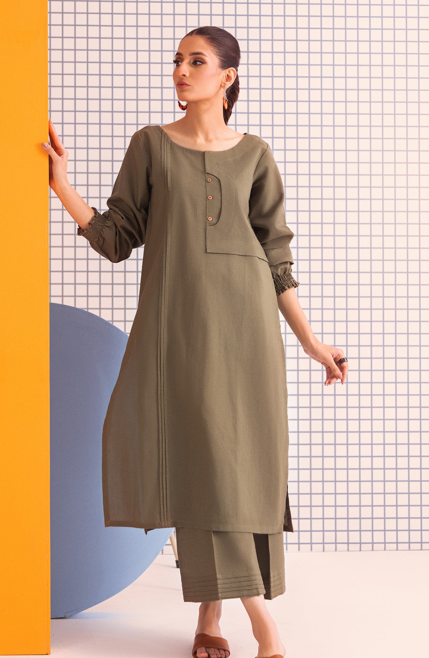NW-MS-PL-23-002 GREEN COTTON  READY TO WEAR SHIRT PANTS