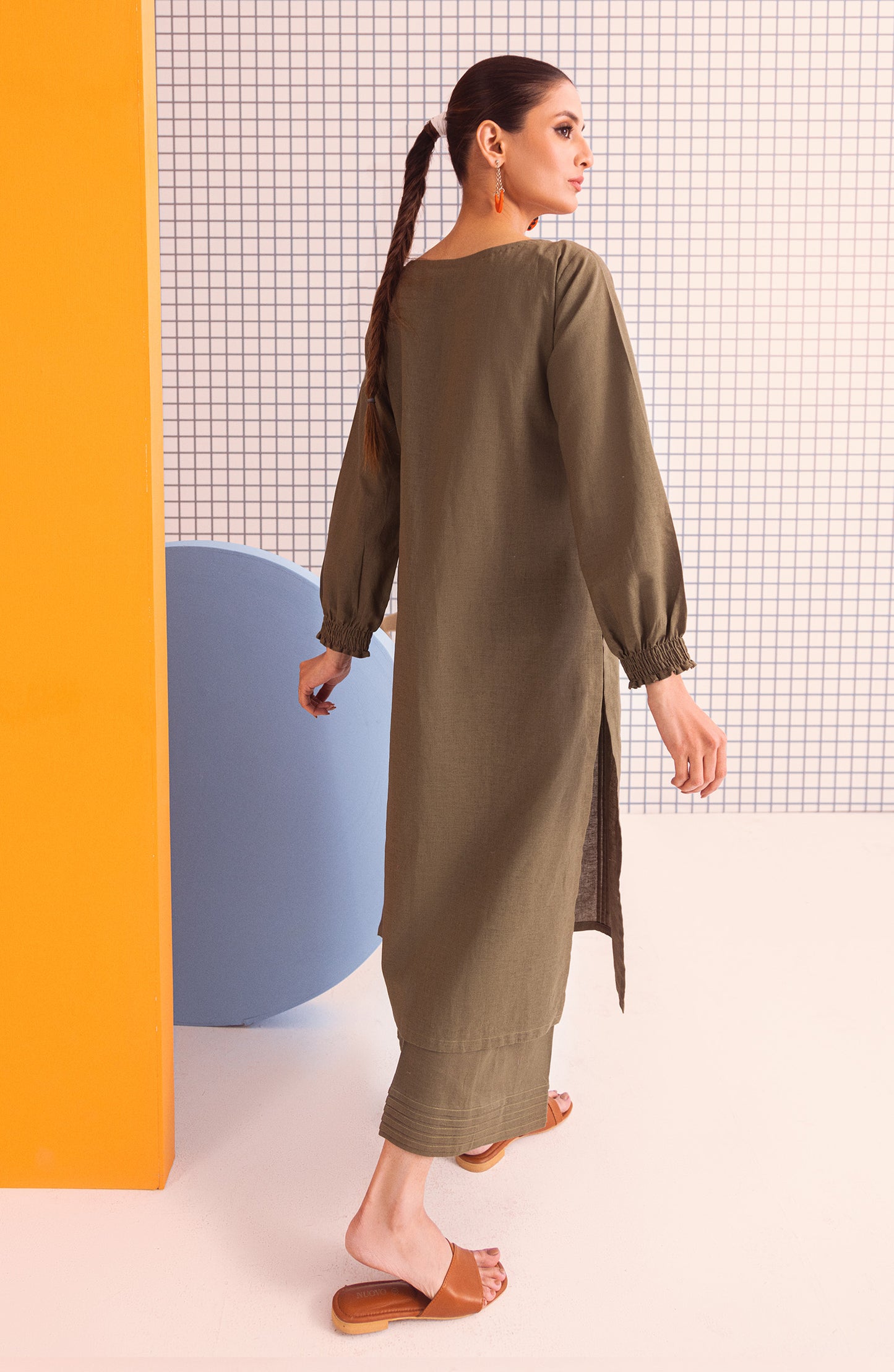 NW-MS-PL-23-002 GREEN COTTON  READY TO WEAR SHIRT PANTS