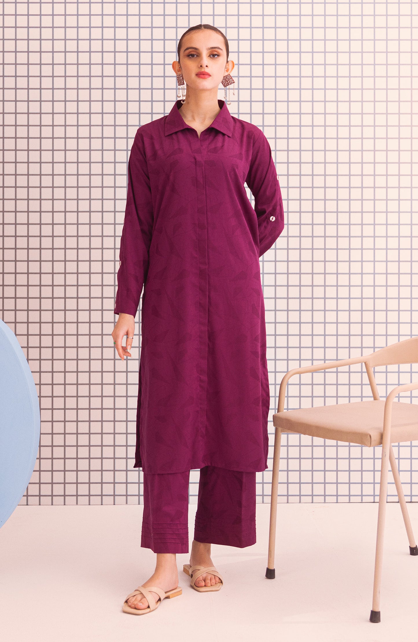 NW-MS-PL-23-003 MEGANTA JACQUARD  READY TO WEAR SHIRT PANTS
