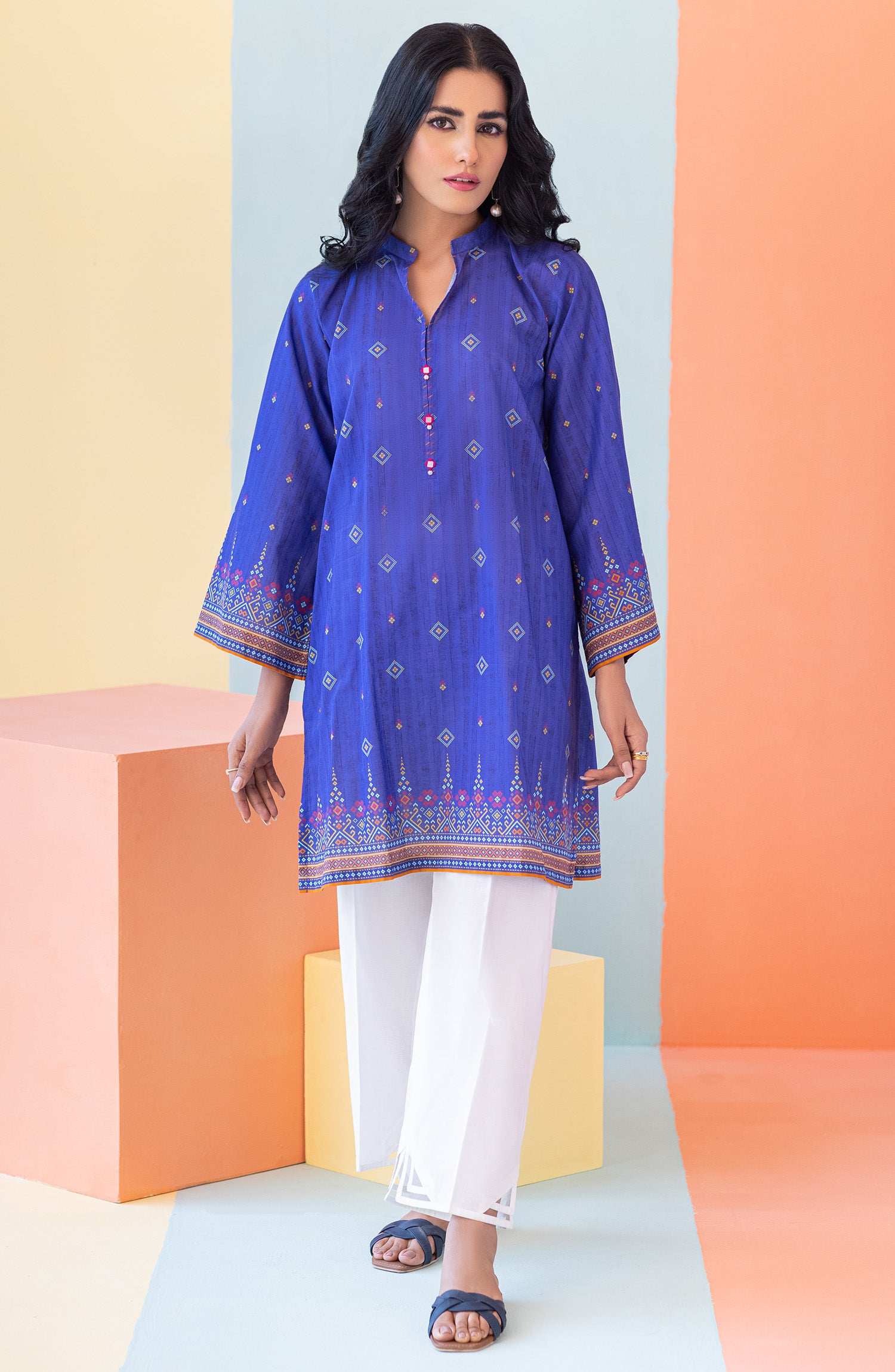 HCS-S-22-083 BLUE LAWN SCSHIRT READY TO WEAR SHIRT