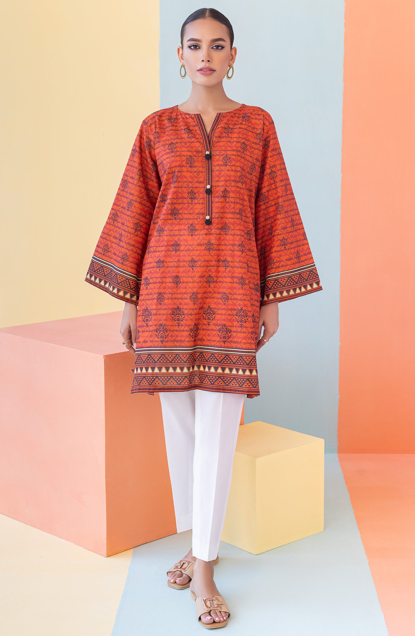 HCS-S-22-084 RED LAWN SCSHIRT READY TO WEAR SHIRT