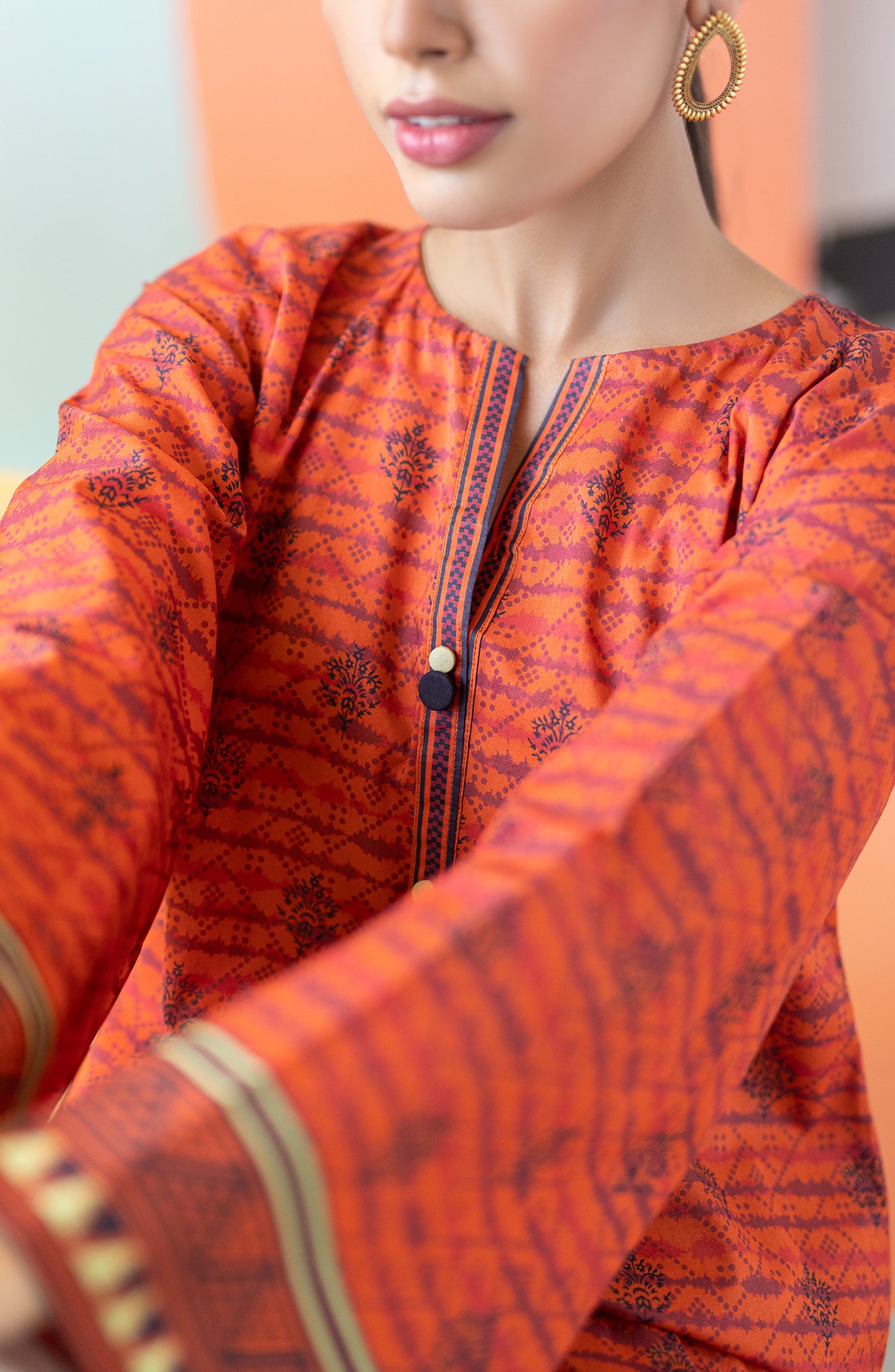 HCS-S-22-084 RED LAWN SCSHIRT READY TO WEAR SHIRT