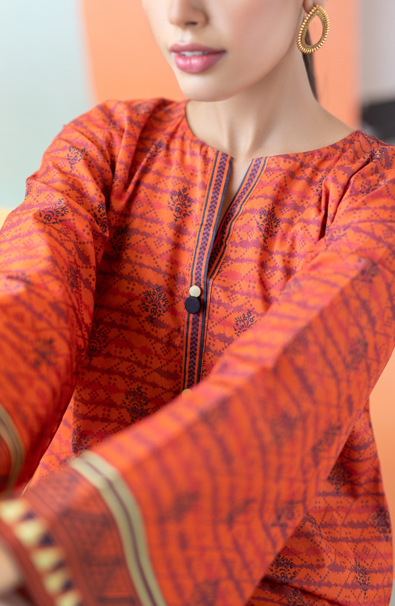 HCS-S-22-084 RED LAWN SCSHIRT READY TO WEAR SHIRT